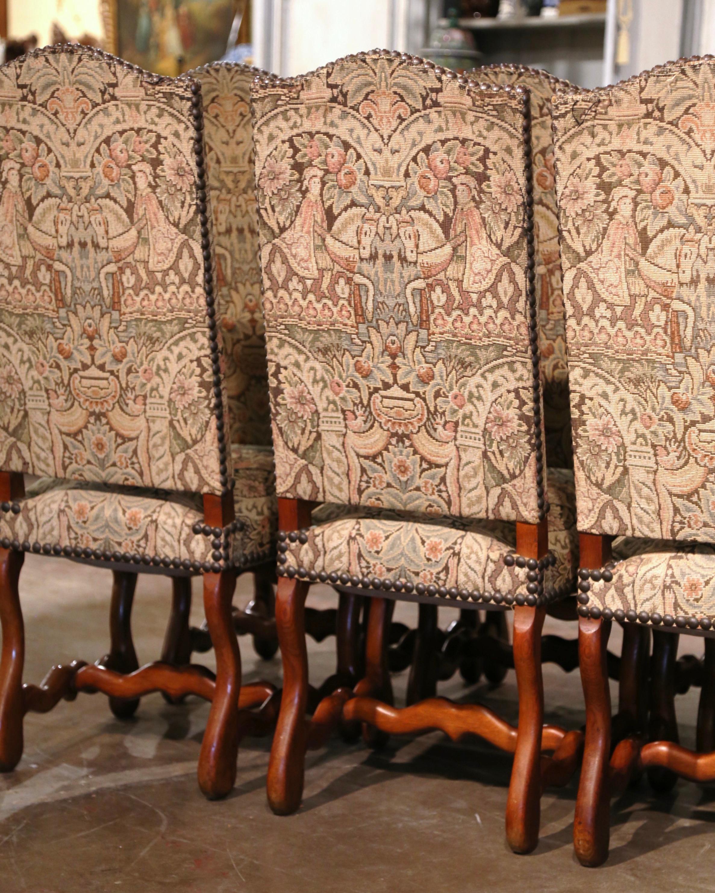  Chaises et fauteuils de salle à manger en os de mouton sculptés, série de 8, milieu du siècle en vente 8