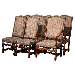 Mid-Century French Carved Sheep Bone Dining Chairs and Armchairs, Suite of 8