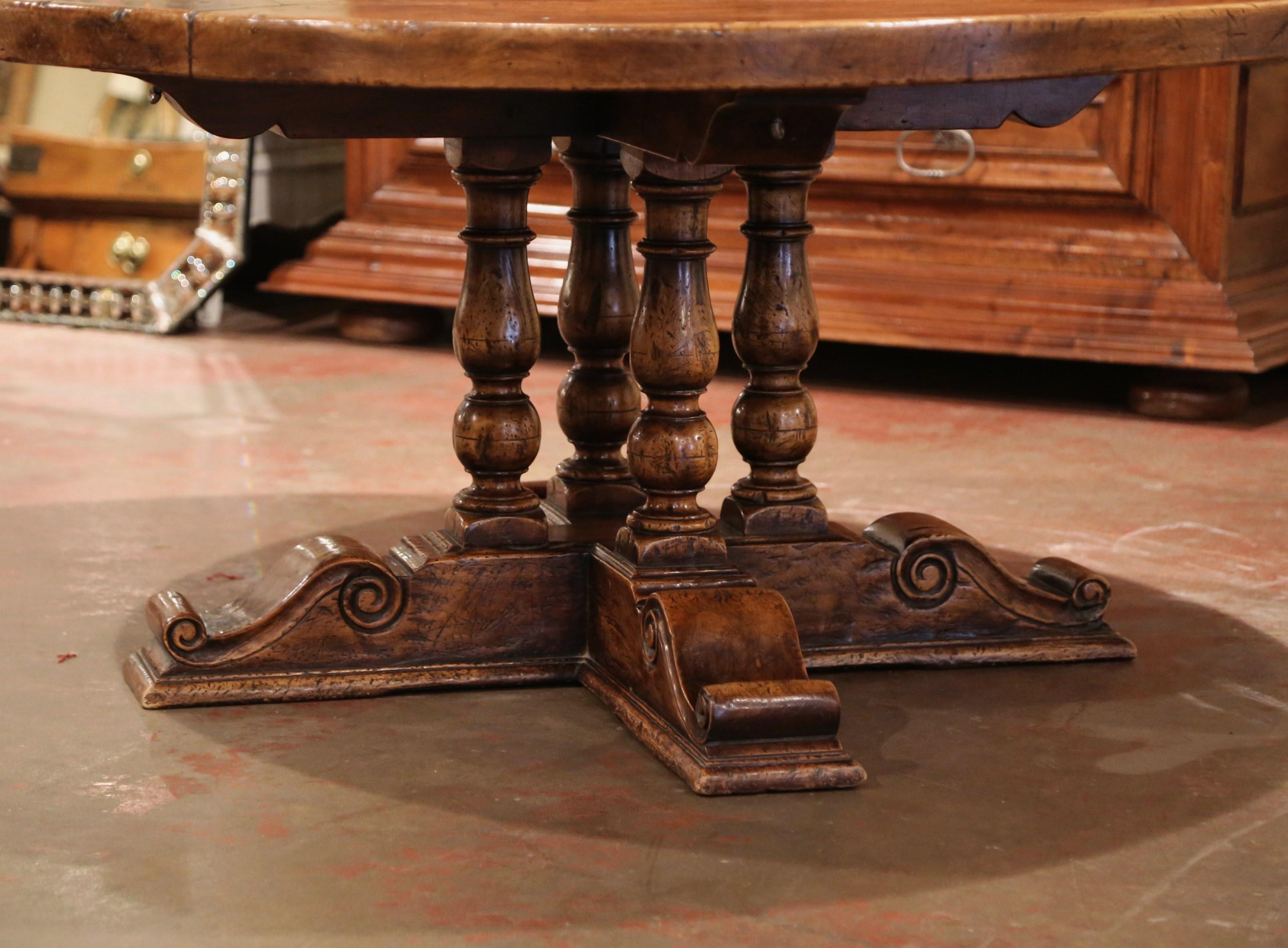 carved round dining table
