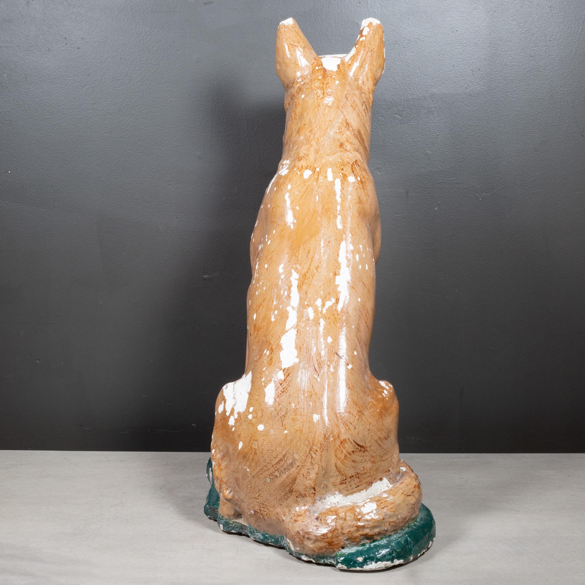 20th Century Mid-century French Cast Stone Shepard Garden Dog Sculpture c.1950 For Sale