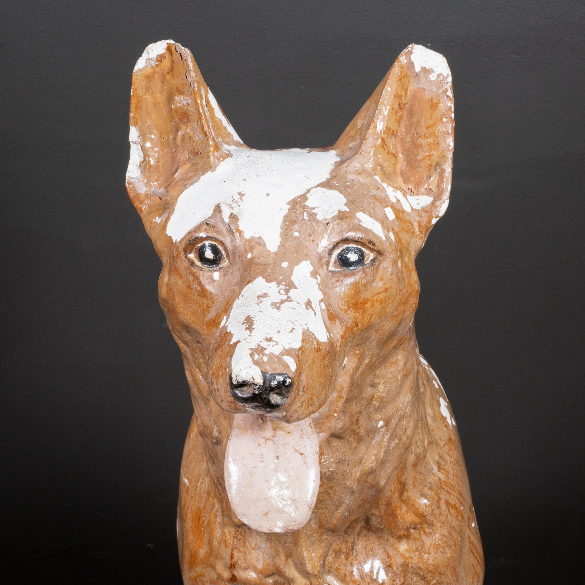 Mid-century French Cast Stone Shepard Garden Dog Sculpture c.1950 For Sale 2