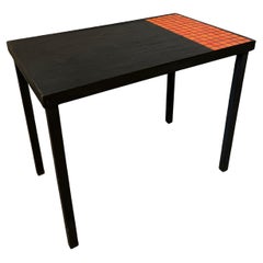 Mid-century French Ceramic and Metal Side Table, 1960s