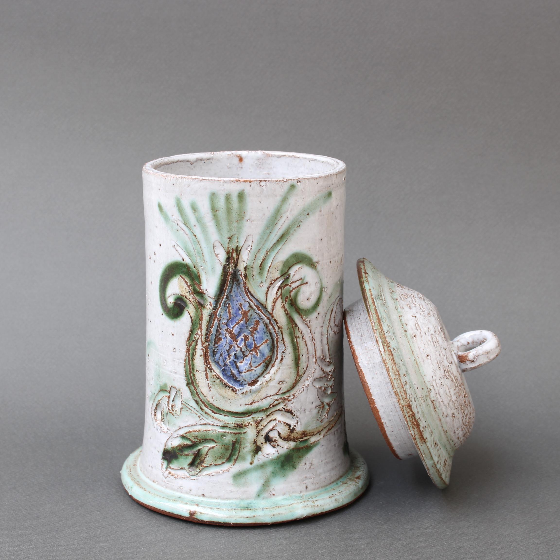 Céramique Pot d'apothicaire en céramique française du milieu du siècle dernier par Albert Thiry (vers les années 1960) en vente