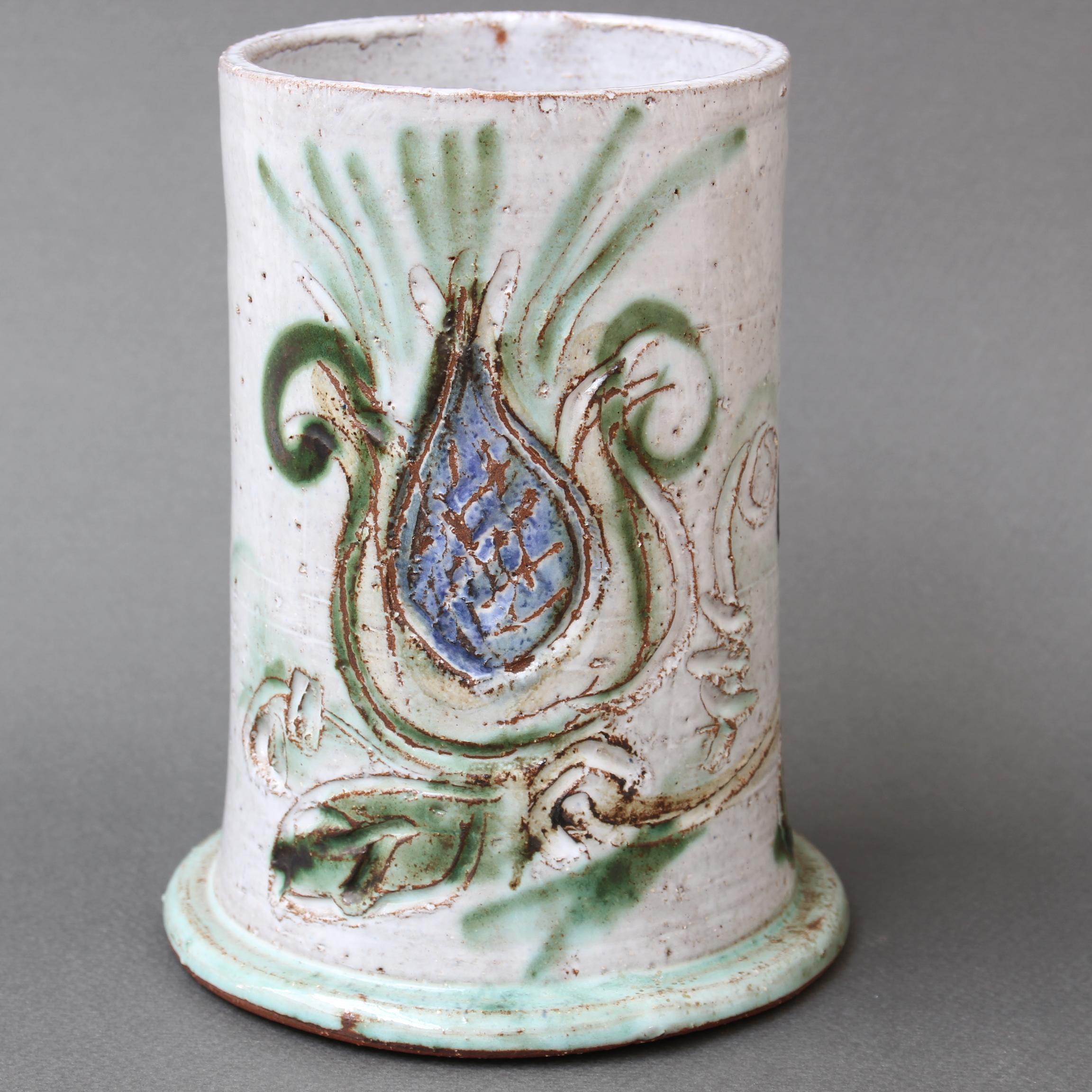 Pot d'apothicaire en céramique française du milieu du siècle dernier par Albert Thiry (vers les années 1960) en vente 1