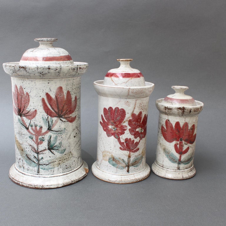 Midcentury French Ceramic Apothecary Jar by Gustave Reynaud for Le