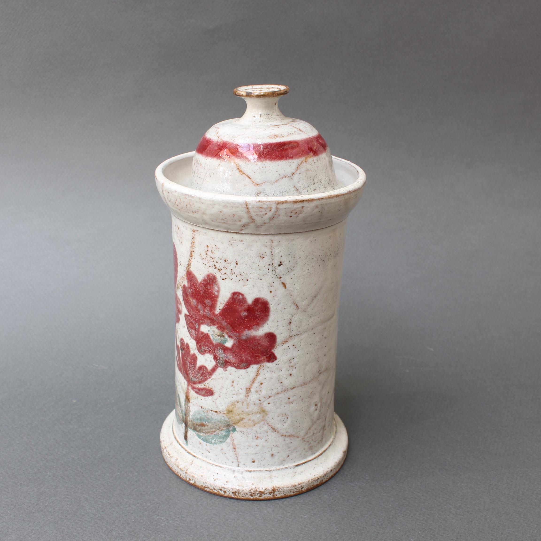 Mid-Century Modern Midcentury French Ceramic Apothecary Jar by Gustave Reynaud, Le Murier