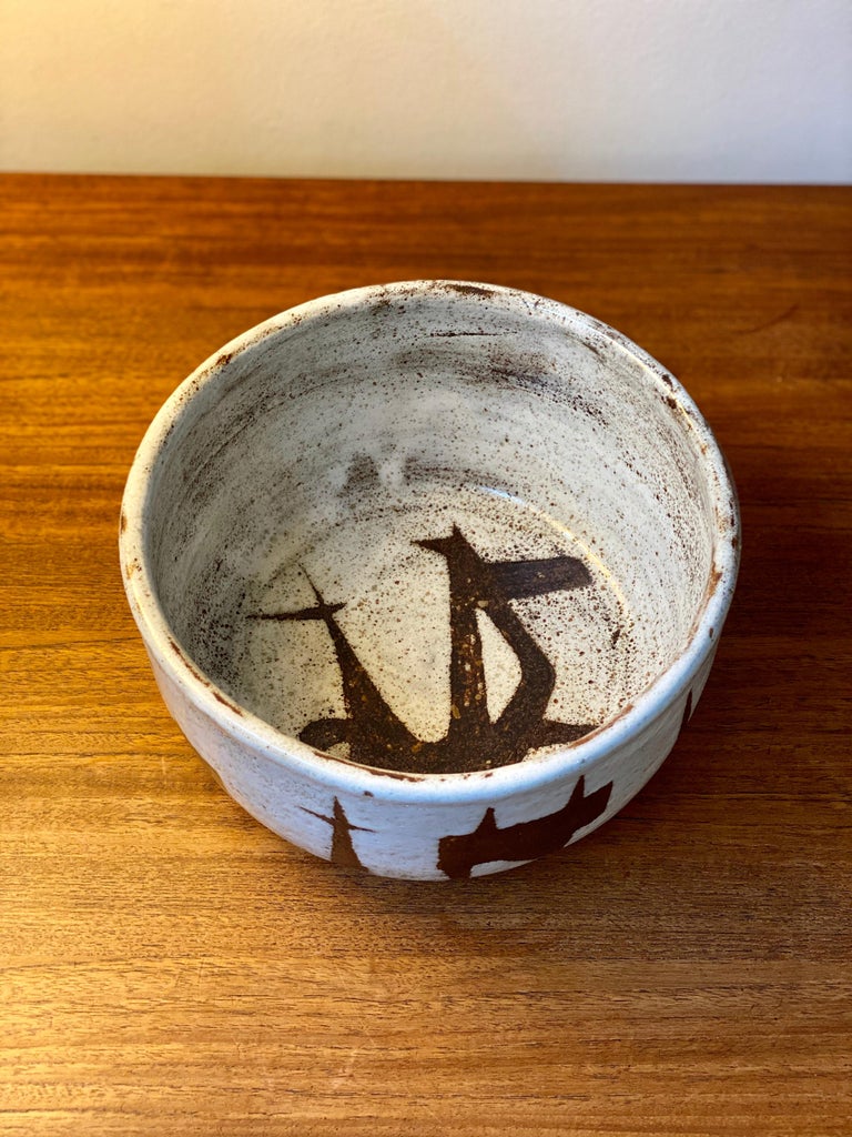 Midcentury French Ceramic Bowl by Jean Rivier, circa 1960s at 1stDibs