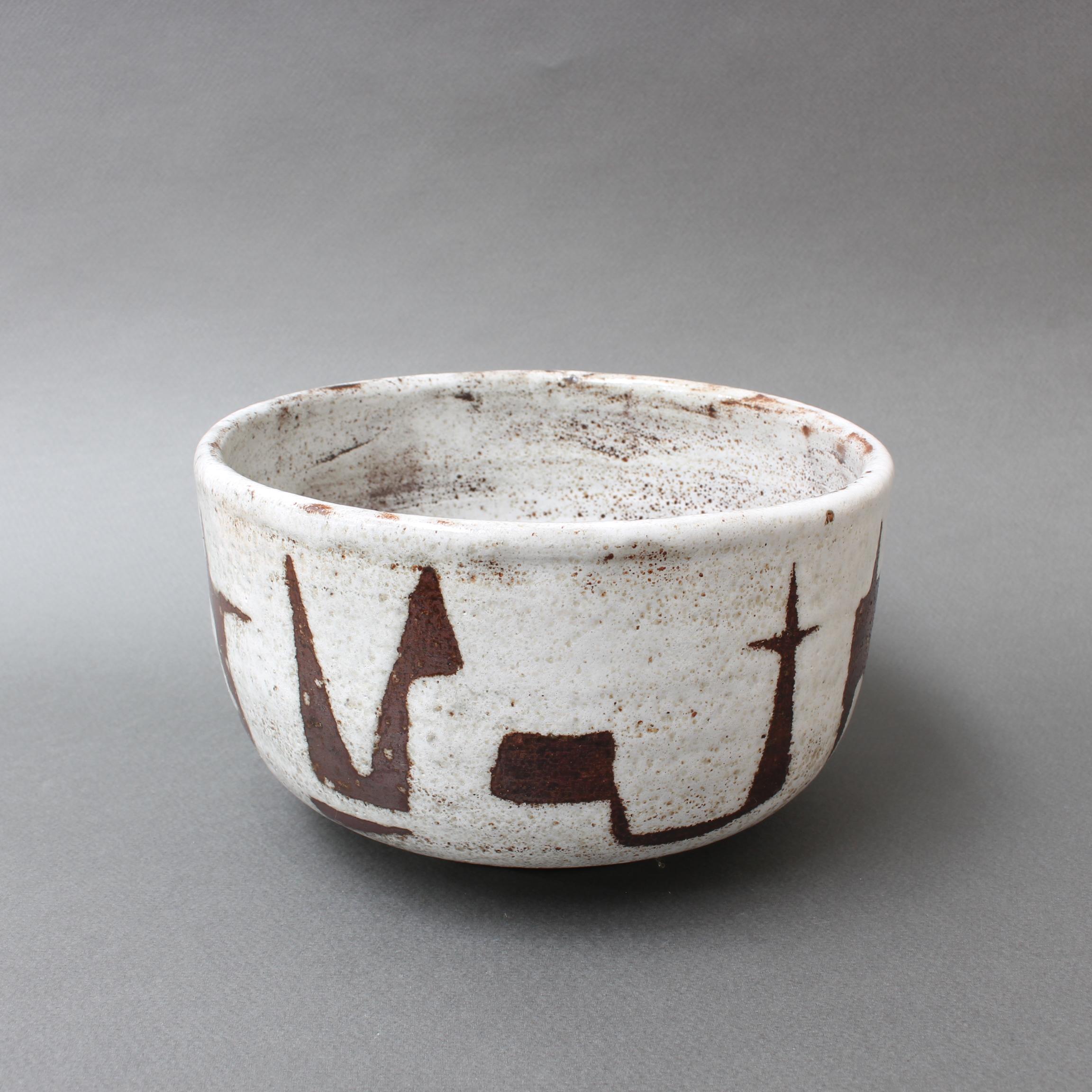 Midcentury French Ceramic Bowl by Jean Rivier, circa 1960s In Good Condition In London, GB