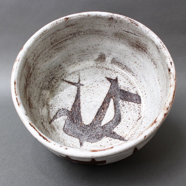 Midcentury French Ceramic Bowl by Jean Rivier, circa 1960s at 1stDibs