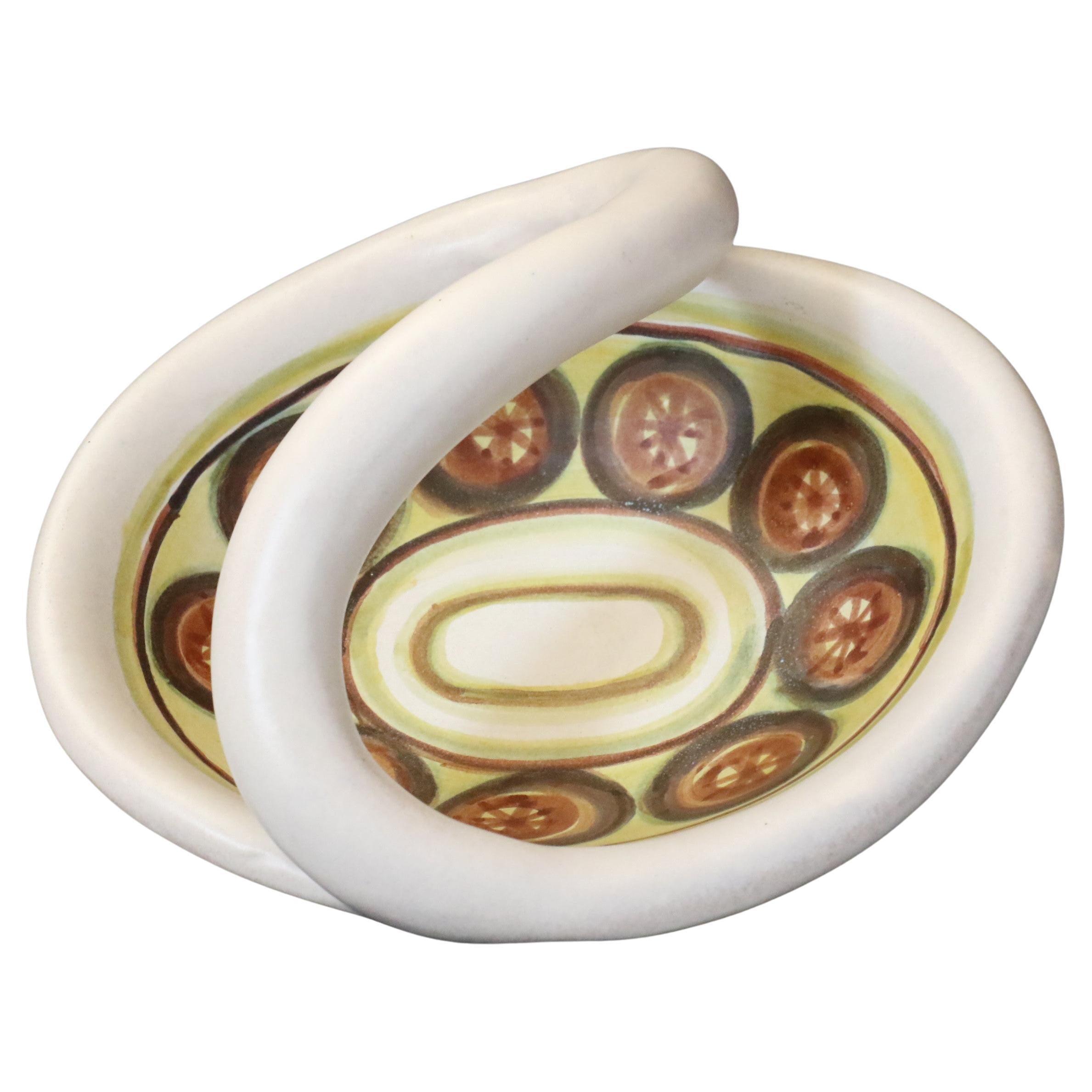 Mid-century French Ceramic Bowl by Marcel Guillot, 60
s, Era Capron Innocenti For Sale