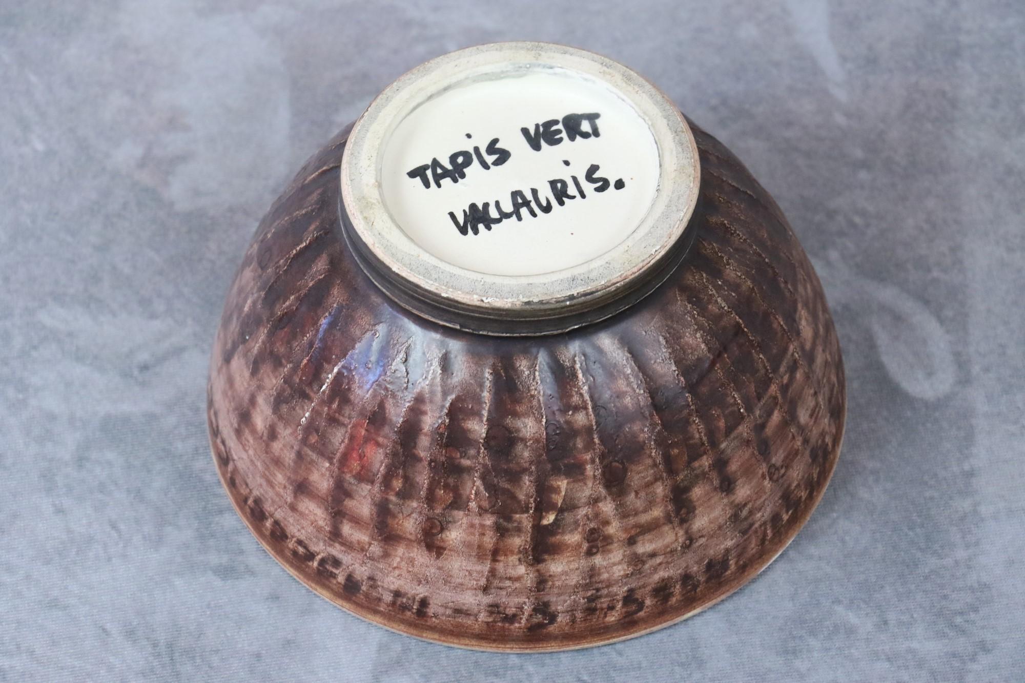 Mid-Century French Ceramic Bowl by Tapis Vert Studio, Vallauris, circa 1950s in vendita 1
