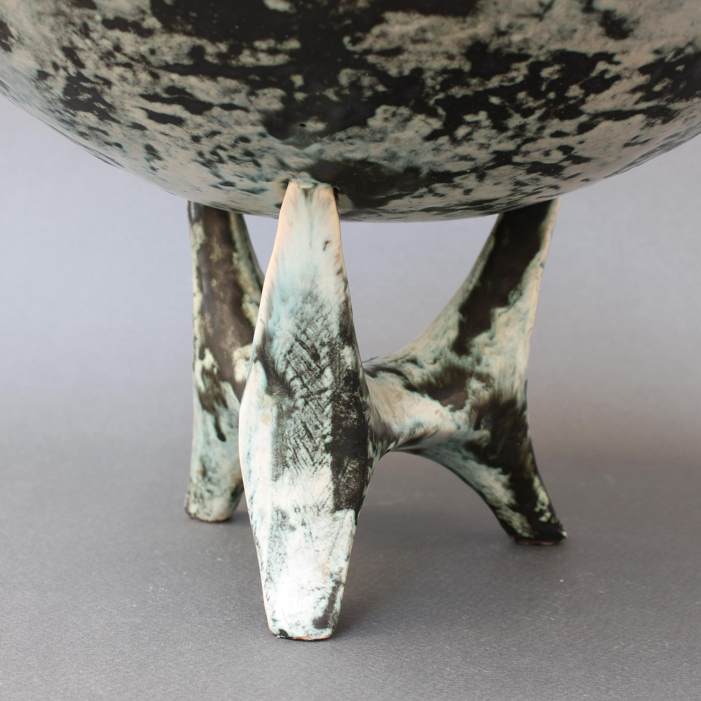 Mid-Century French Ceramic Bowl on Tripod Stand by Jacques Blin 'circa 1950s' For Sale 9