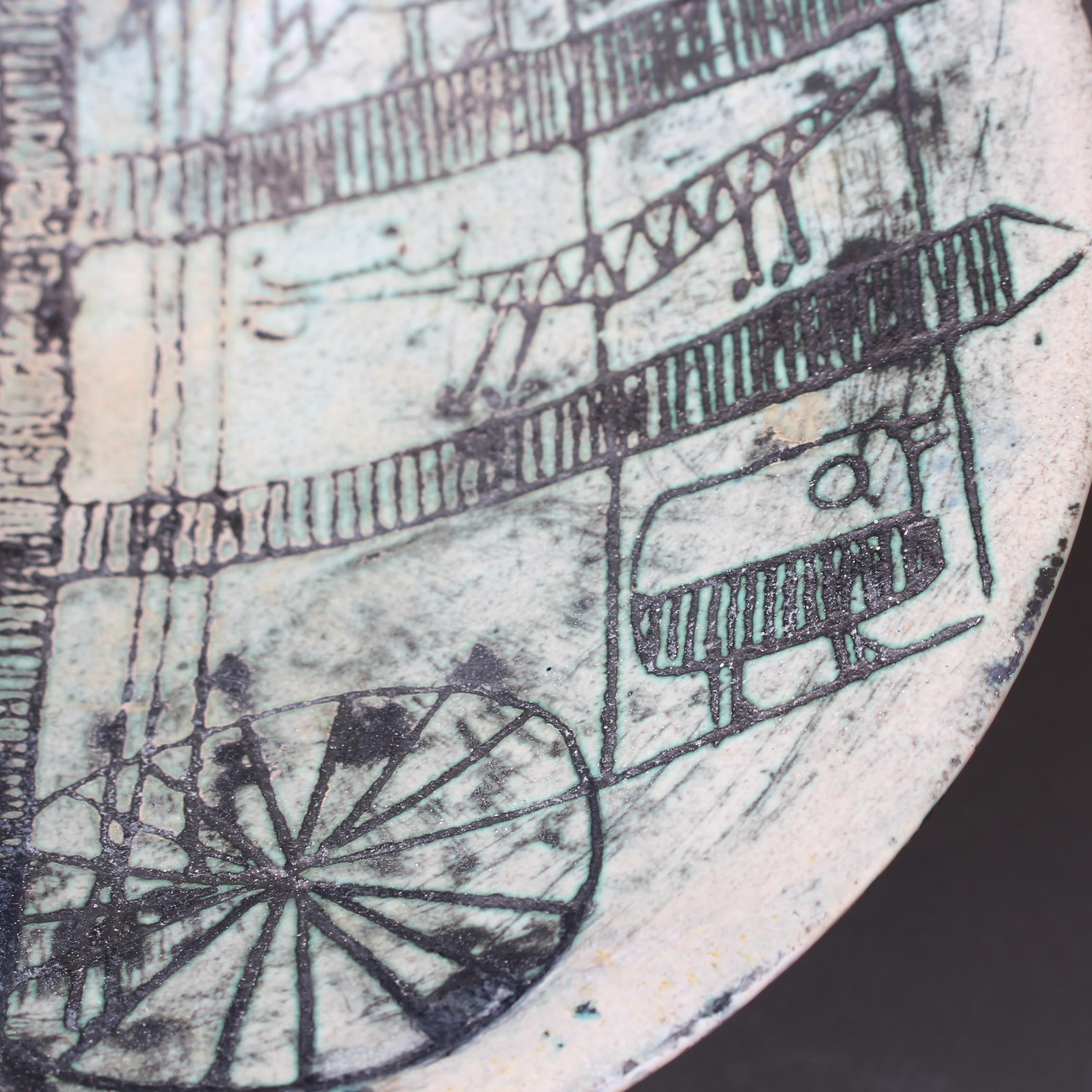 Mid-Century French Ceramic Bowl on Tripod Stand by Jacques Blin 'circa 1950s' For Sale 13