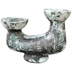 Midcentury French Ceramic Candleholder by Jacques Blin, circa 1950s
