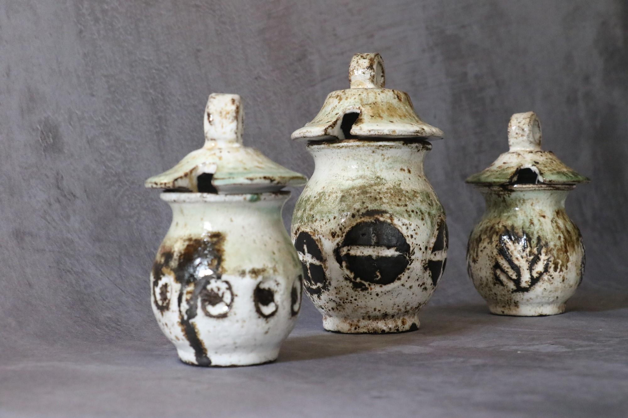 Mid-Century French Ceramic Condiment Set by Albert Thiry, 1970s en vente 5