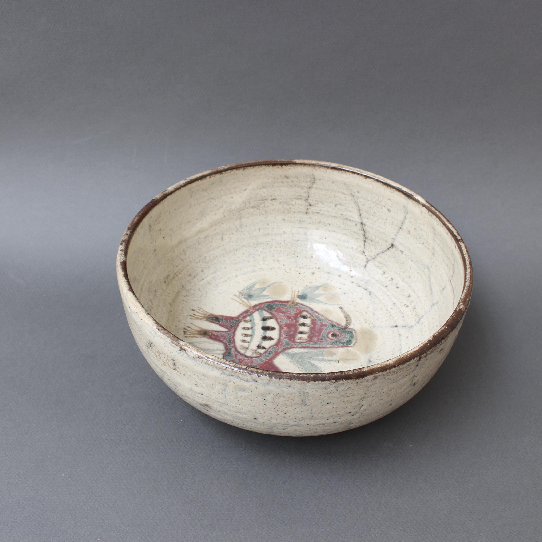 Midcentury French Ceramic Decorative Bowl by Gustave Reynaud for Le Mûrier 2