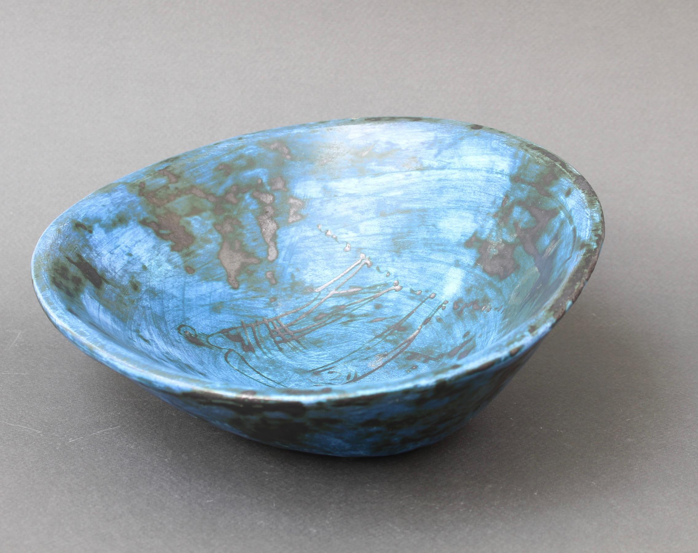 Mid-Century French Ceramic Decorative Bowl by Jacques Blin (circa 1950s) For Sale 9