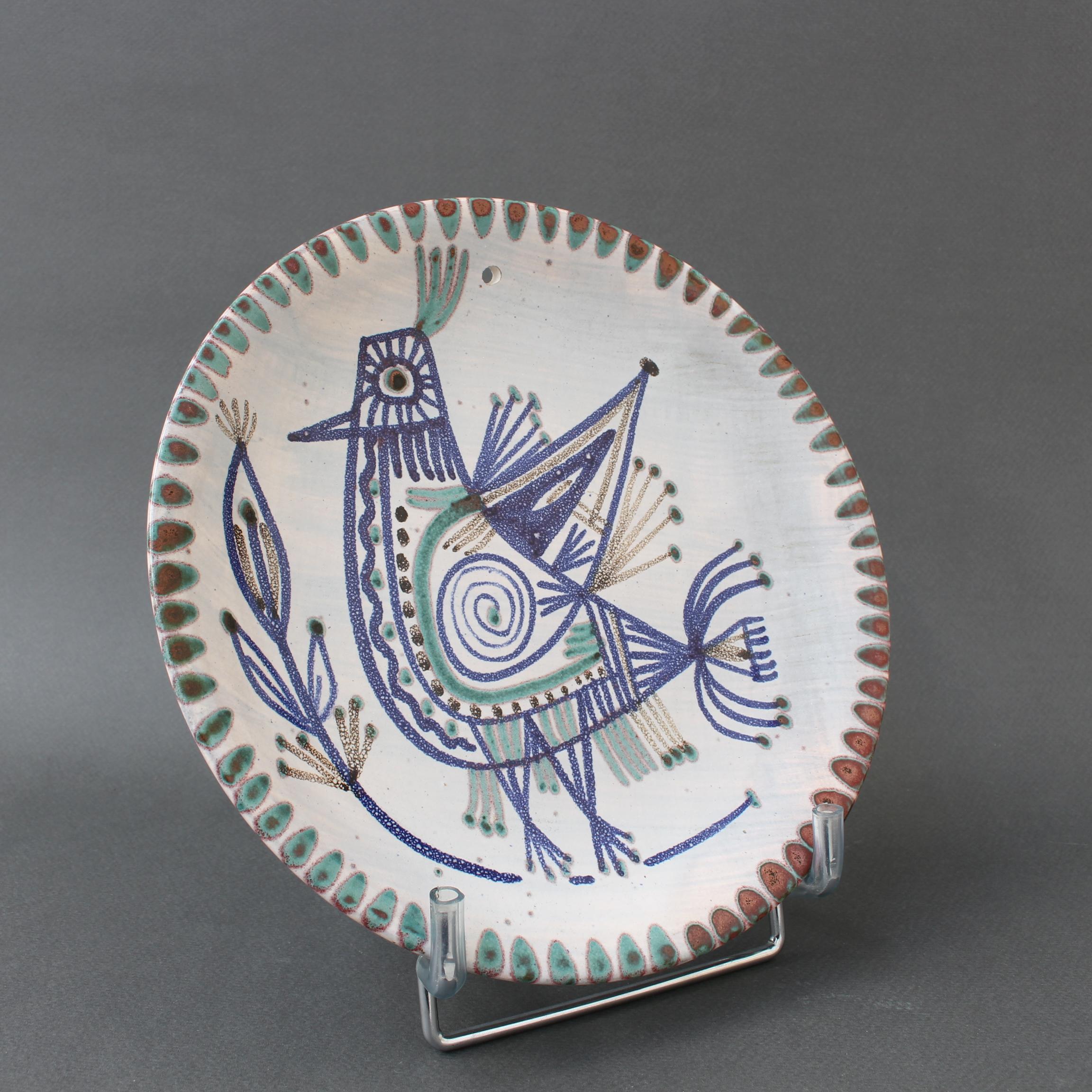 Assiette décorative en céramique française du milieu du siècle par Le Mûrier 'circa 1960s' 2