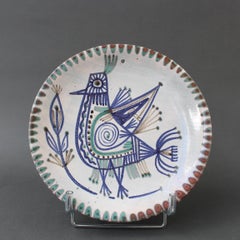 Assiette décorative en céramique française du milieu du siècle par Le Mûrier 'circa 1960s'