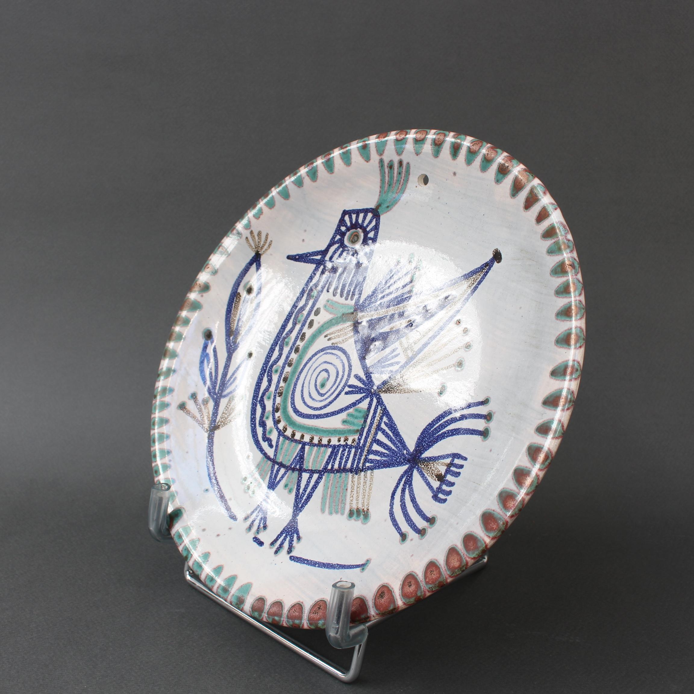 Mid-Century Modern Mid-Century French Ceramic Decorative Plate by Le Mûrier 'circa 1960s'