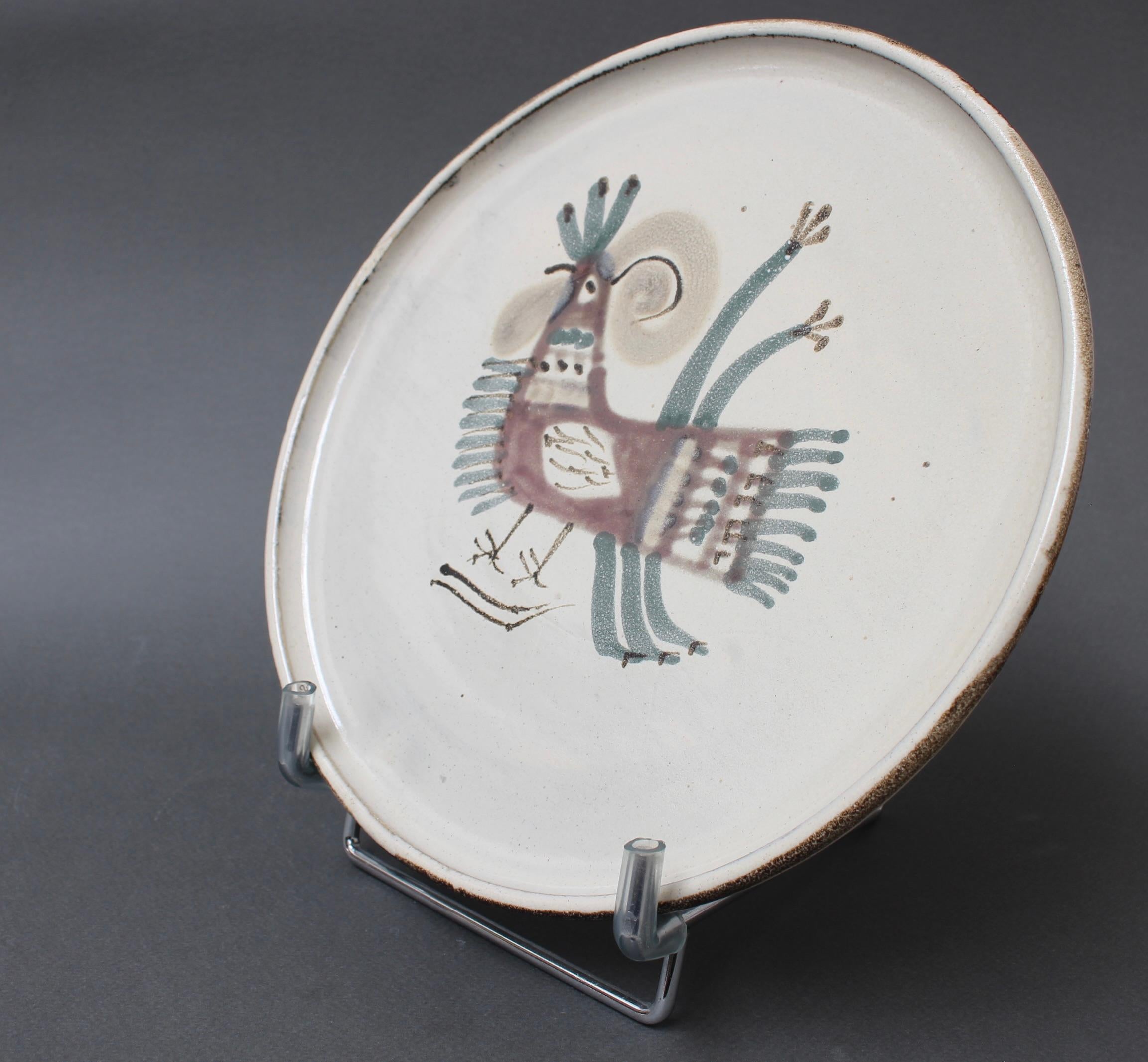 Mid-Century French Ceramic Decorative Plate by Le Mûrier (circa 1960s) For Sale 2