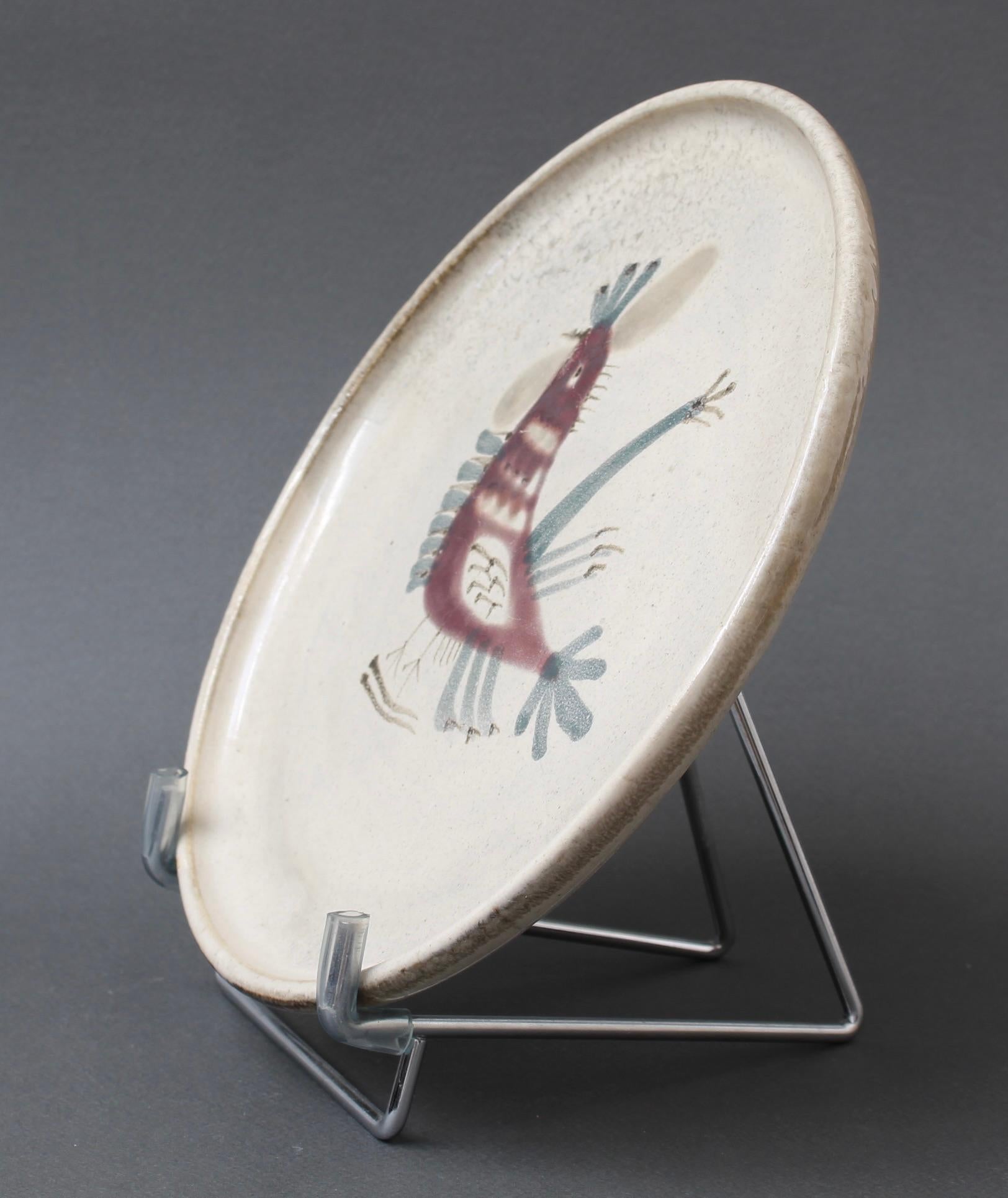 Französischer Keramikteller aus der Jahrhundertmitte von Le Mûrier (ca. 1960er Jahre) im Angebot 2