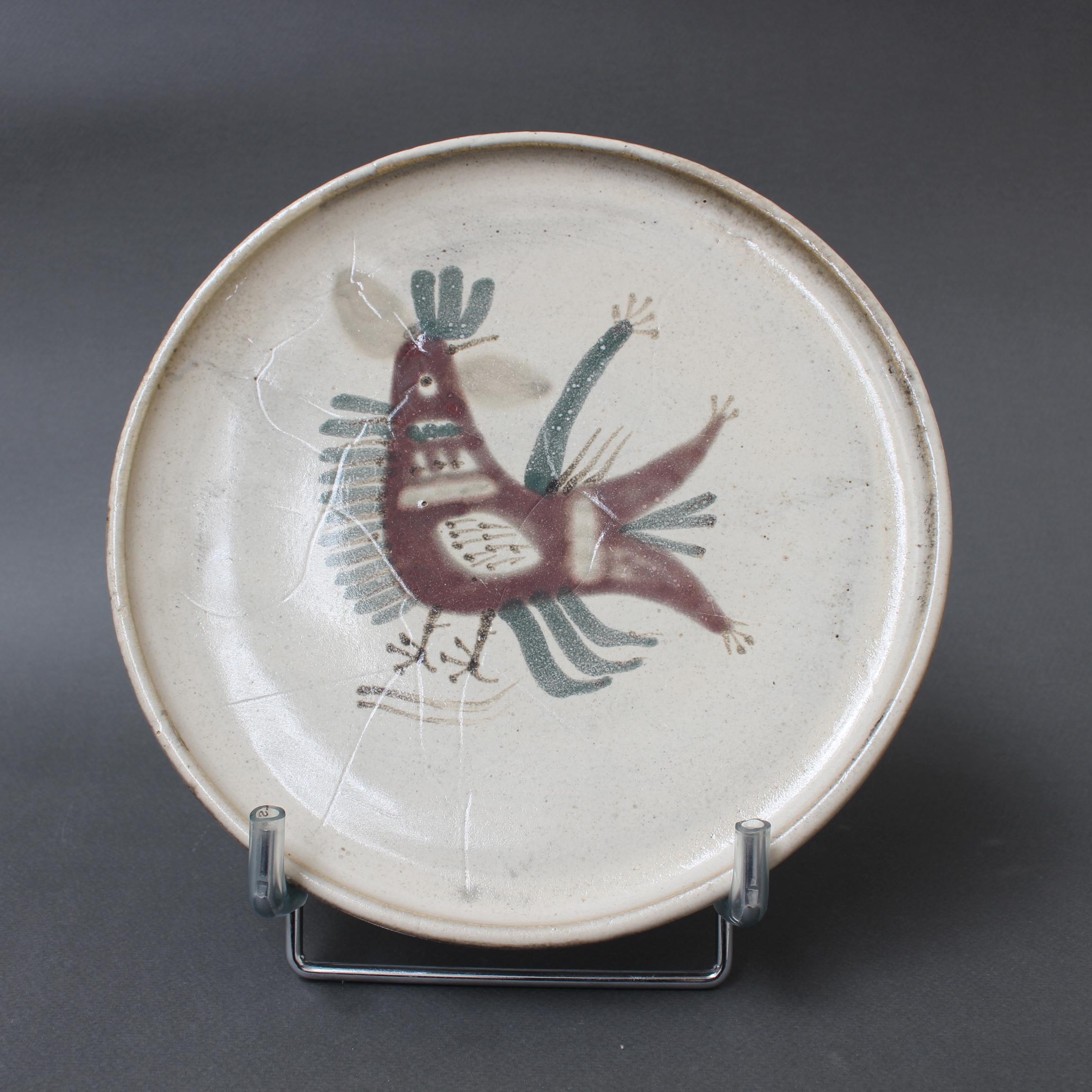Assiette décorative en céramique du milieu du siècle par Le Mûrier (circa 1960) en vente 1