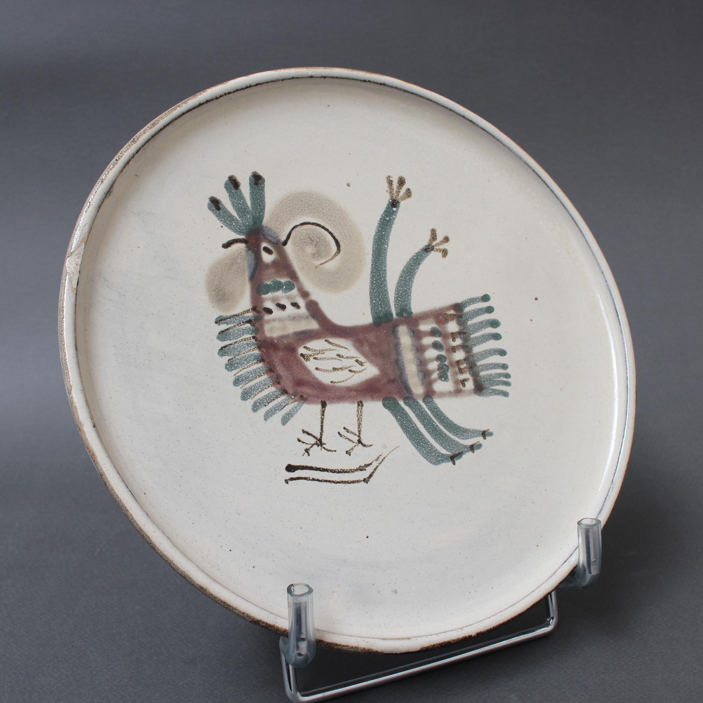 Mid-Century French Ceramic Decorative Plate by Le Mûrier (circa 1960s) For Sale 3