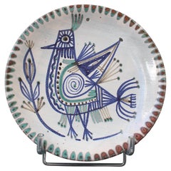 Plato decorativo de cerámica francesa de mediados de siglo de Le Mûrier 'circa 1960s'