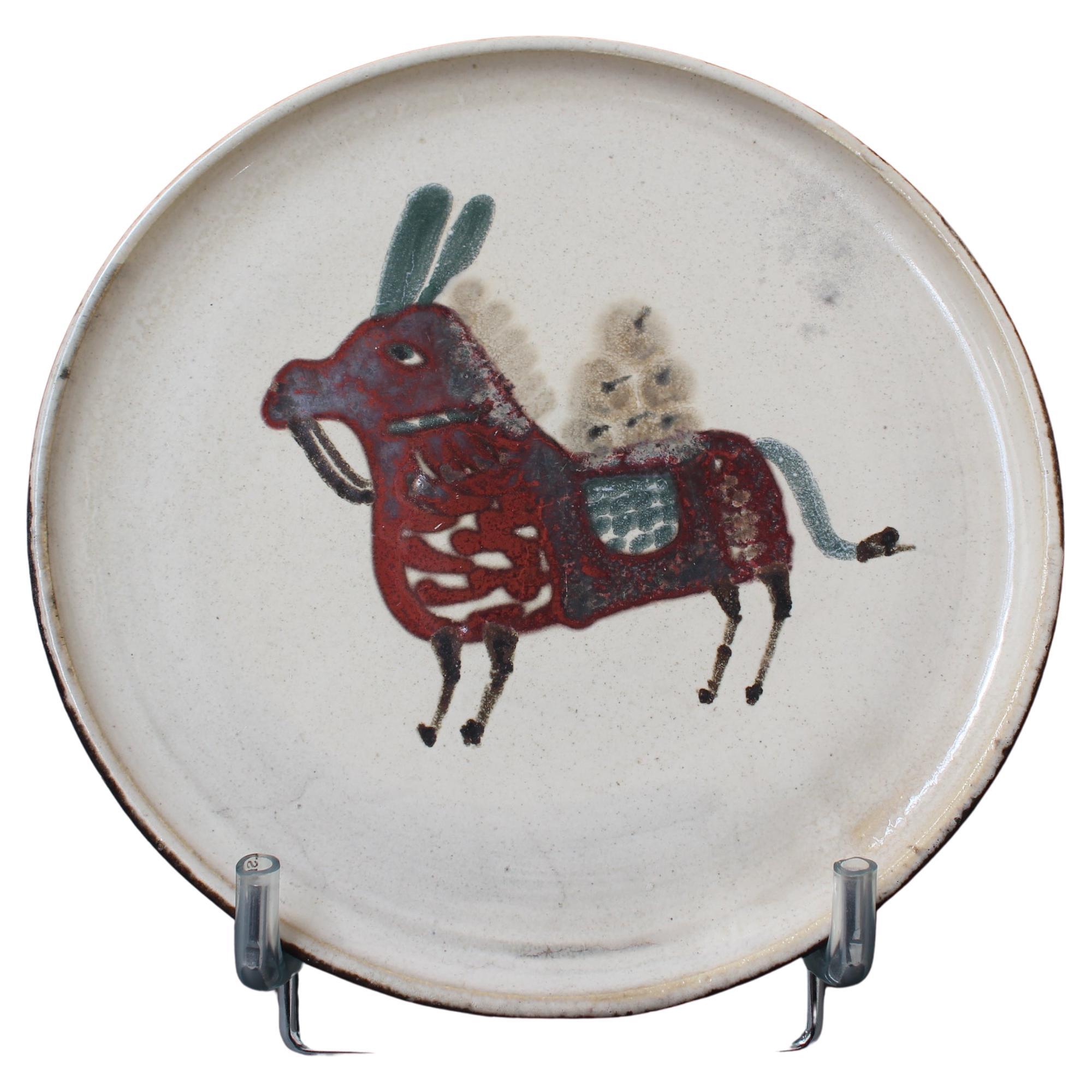 Mid-Century French Ceramic Decorative Plate by Le Mûrier (circa 1960s) For Sale