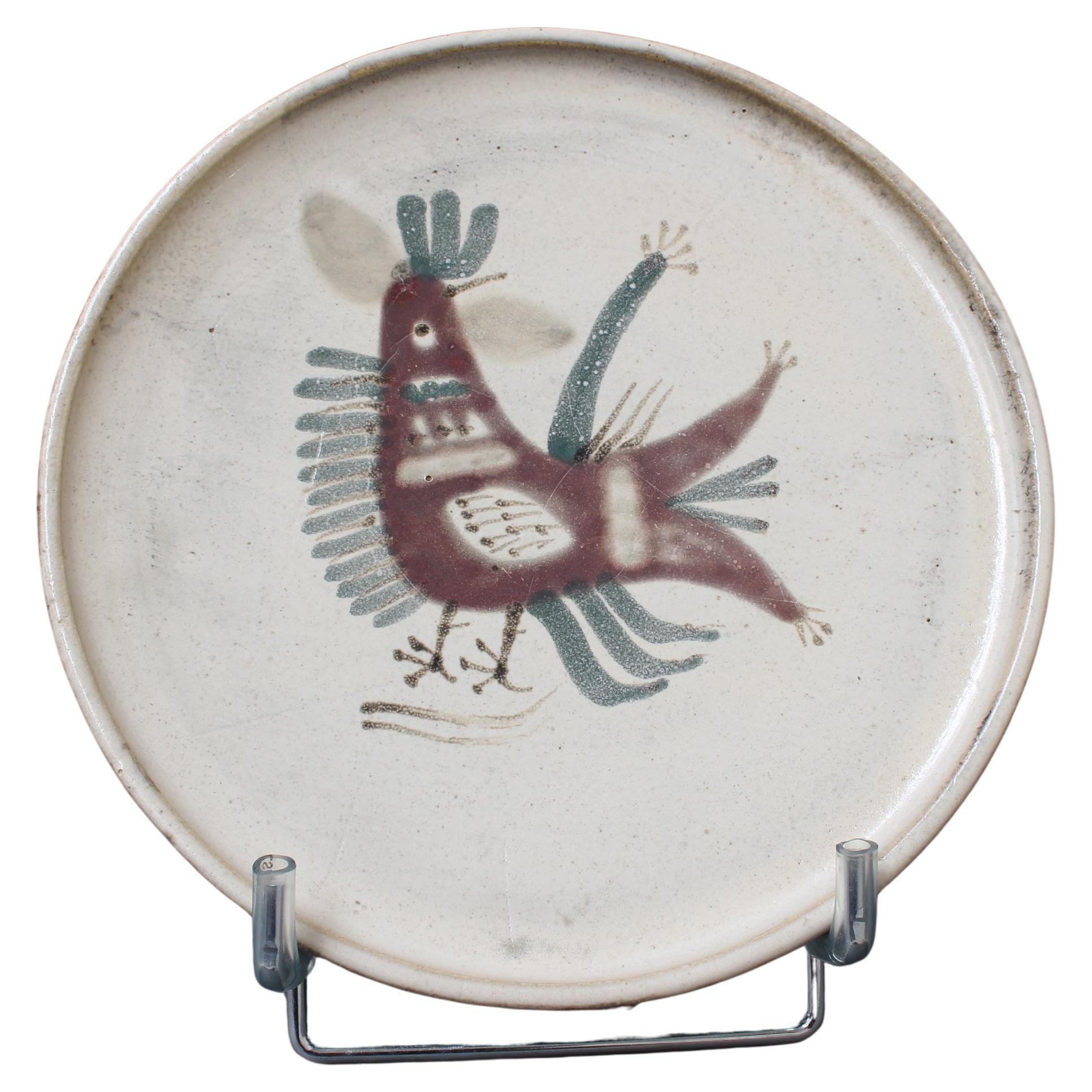 Mid-Century French Ceramic Decorative Plate by Le Mûrier (circa 1960s) For Sale