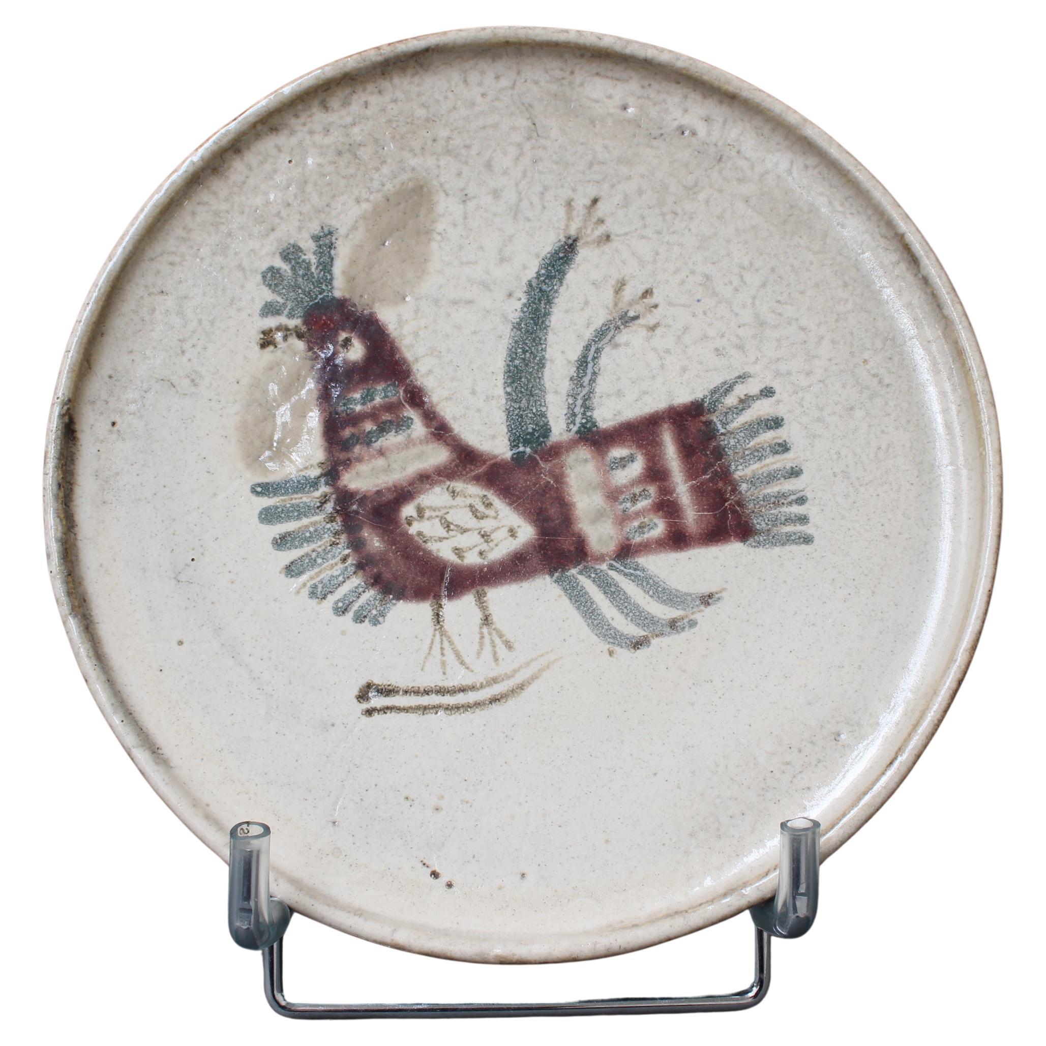 Assiette décorative en céramique du milieu du siècle par Le Mûrier (circa 1960)