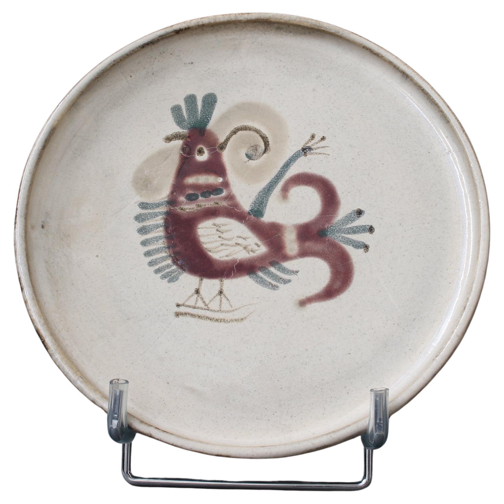 Assiette décorative en céramique du milieu du siècle par Le Mûrier (circa 1960)
