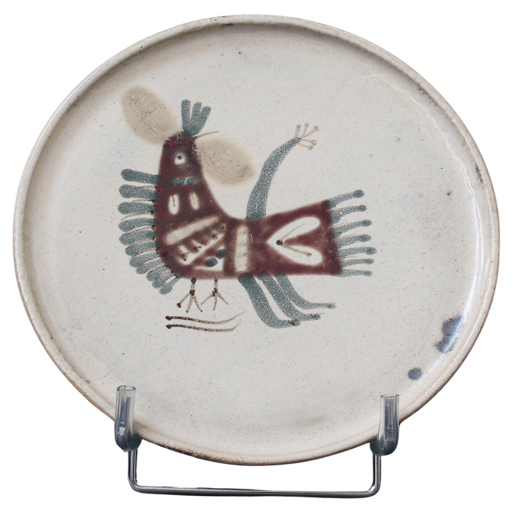 Assiette décorative en céramique du milieu du siècle par Le Mûrier (circa 1960) en vente