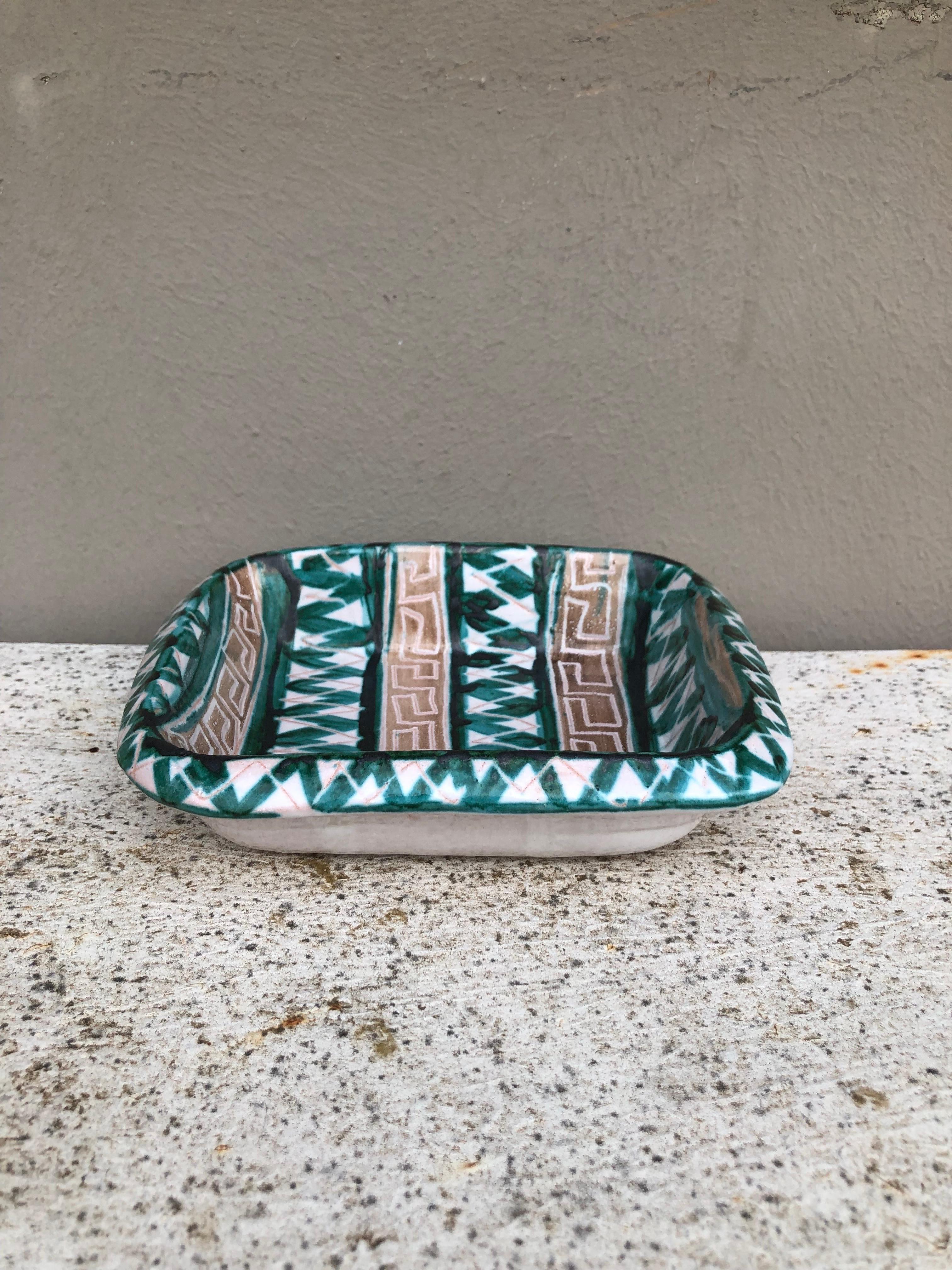 Mid-Century French Ceramic Dish Robert Picault Vallauris In Good Condition In Austin, TX