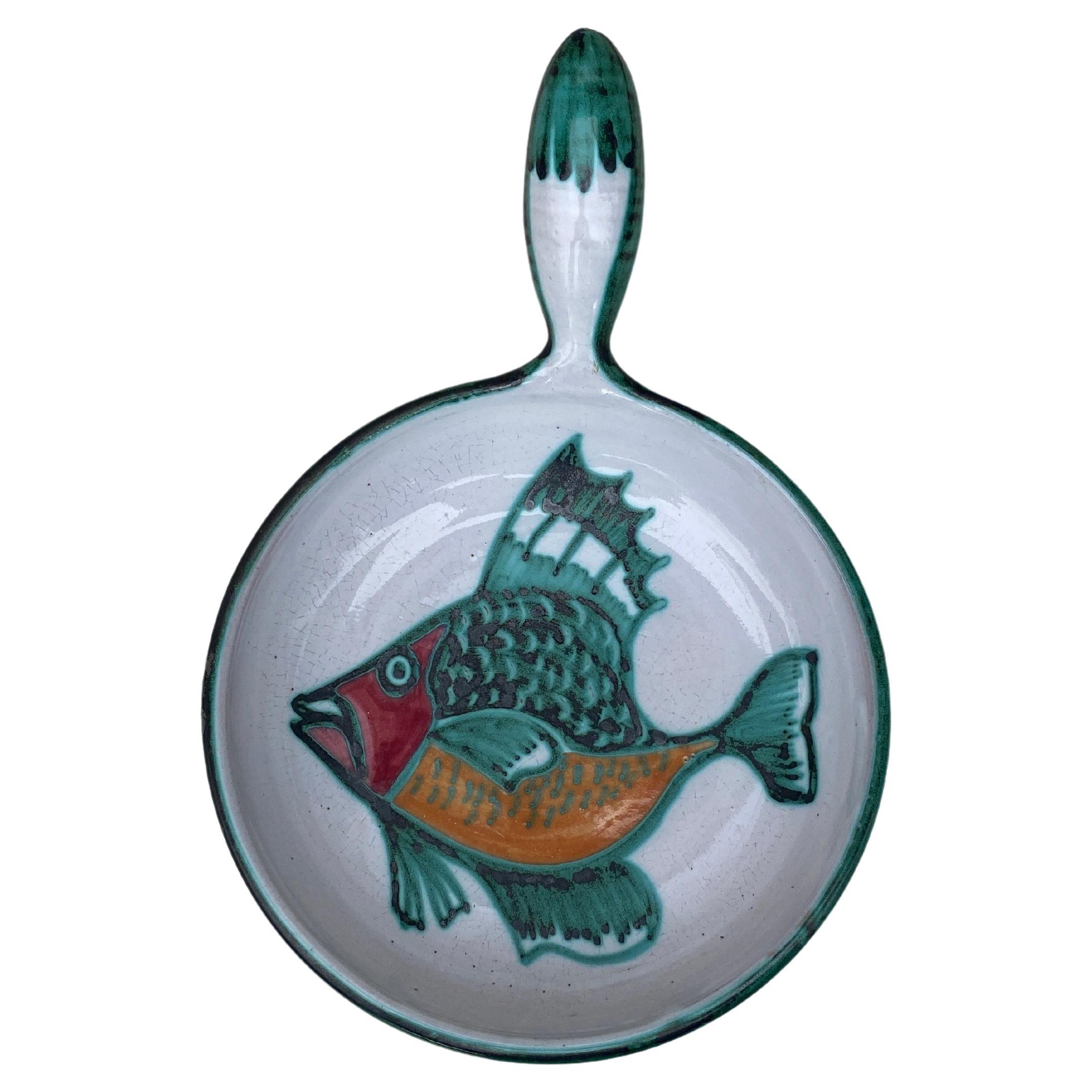 Mid-Century Modern Mid-Century French Ceramic Fish Dish Vallauris For Sale
