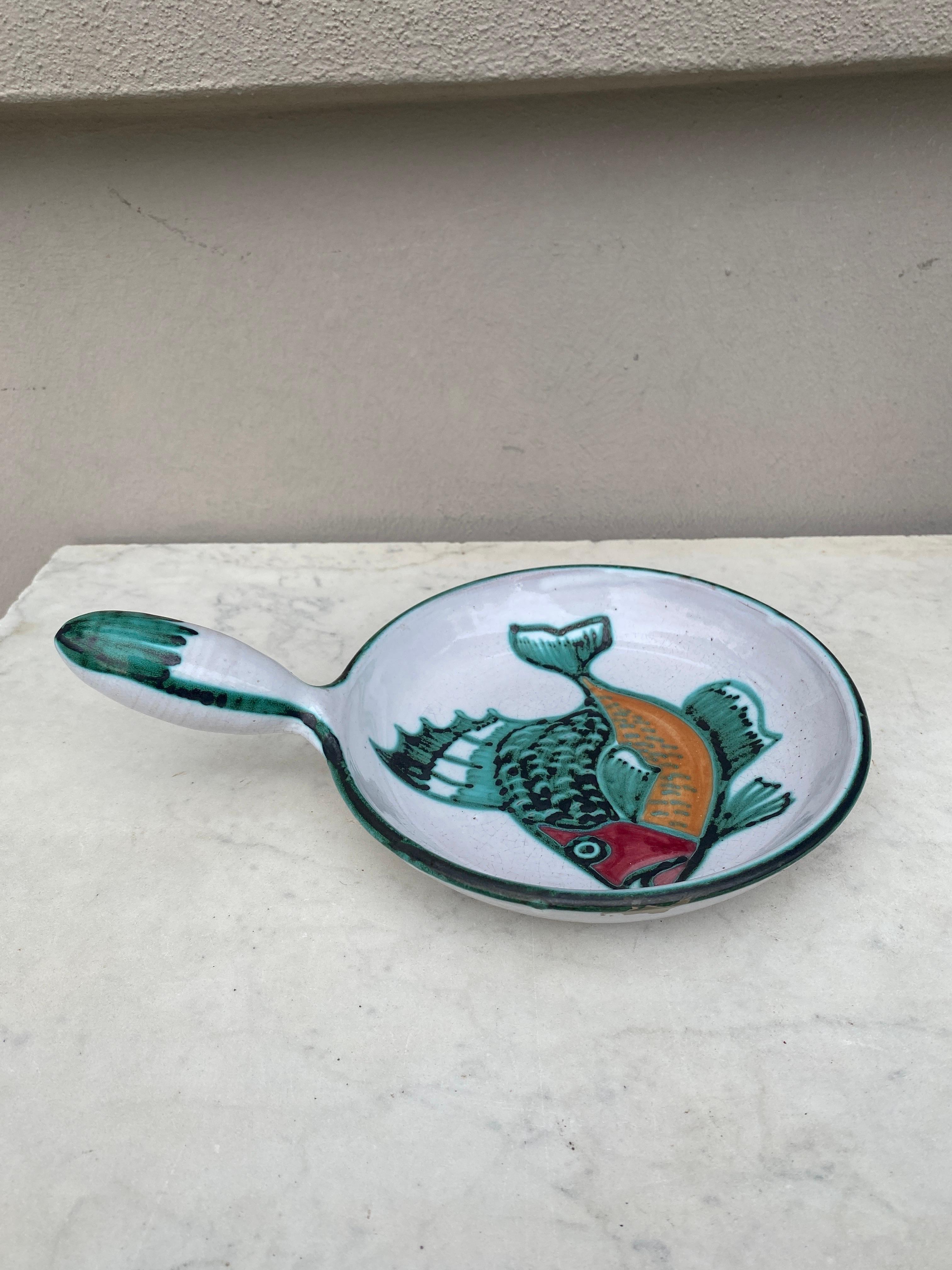 Mid-Century French Ceramic Fish Dish Vallauris In Good Condition For Sale In Austin, TX