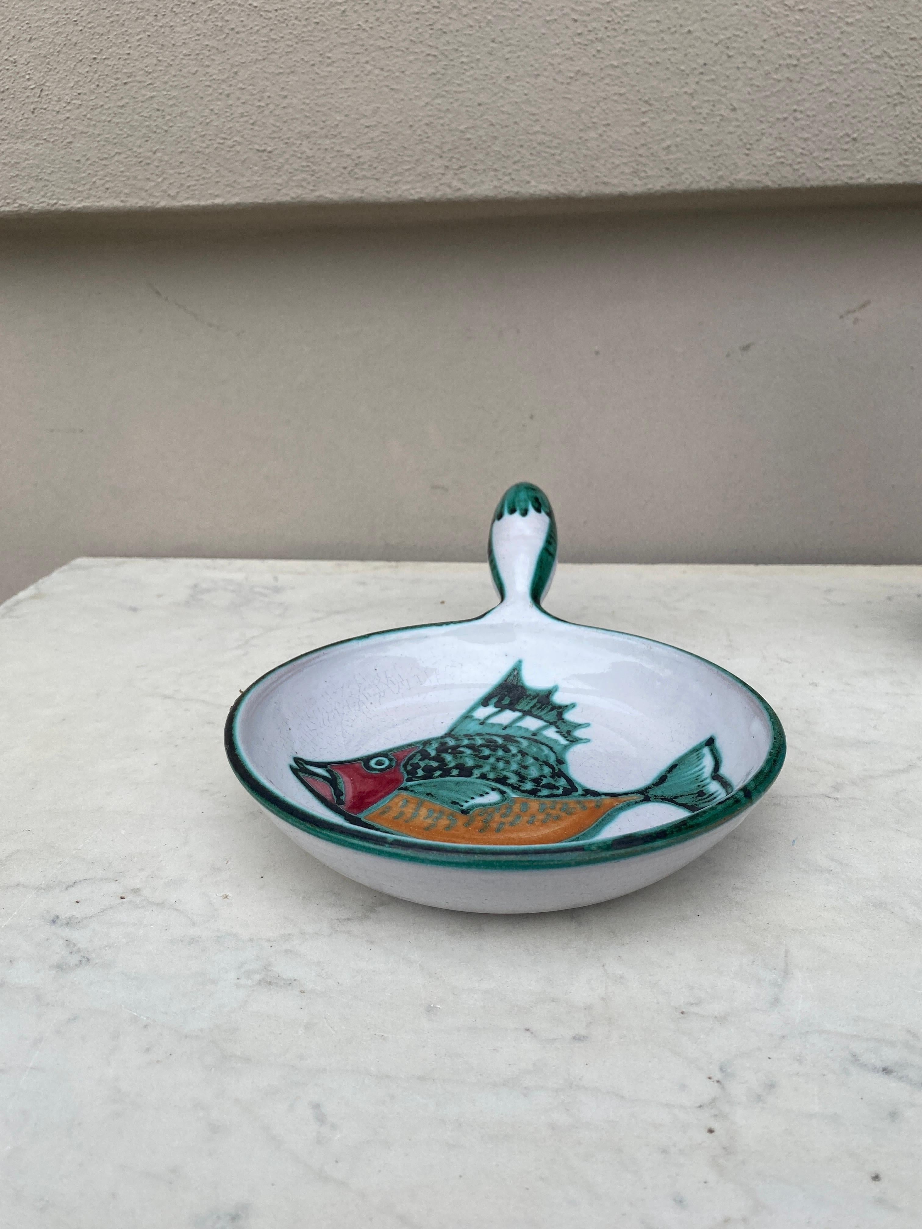 Mid-Century French Ceramic Fish Dish Vallauris In Good Condition For Sale In Austin, TX