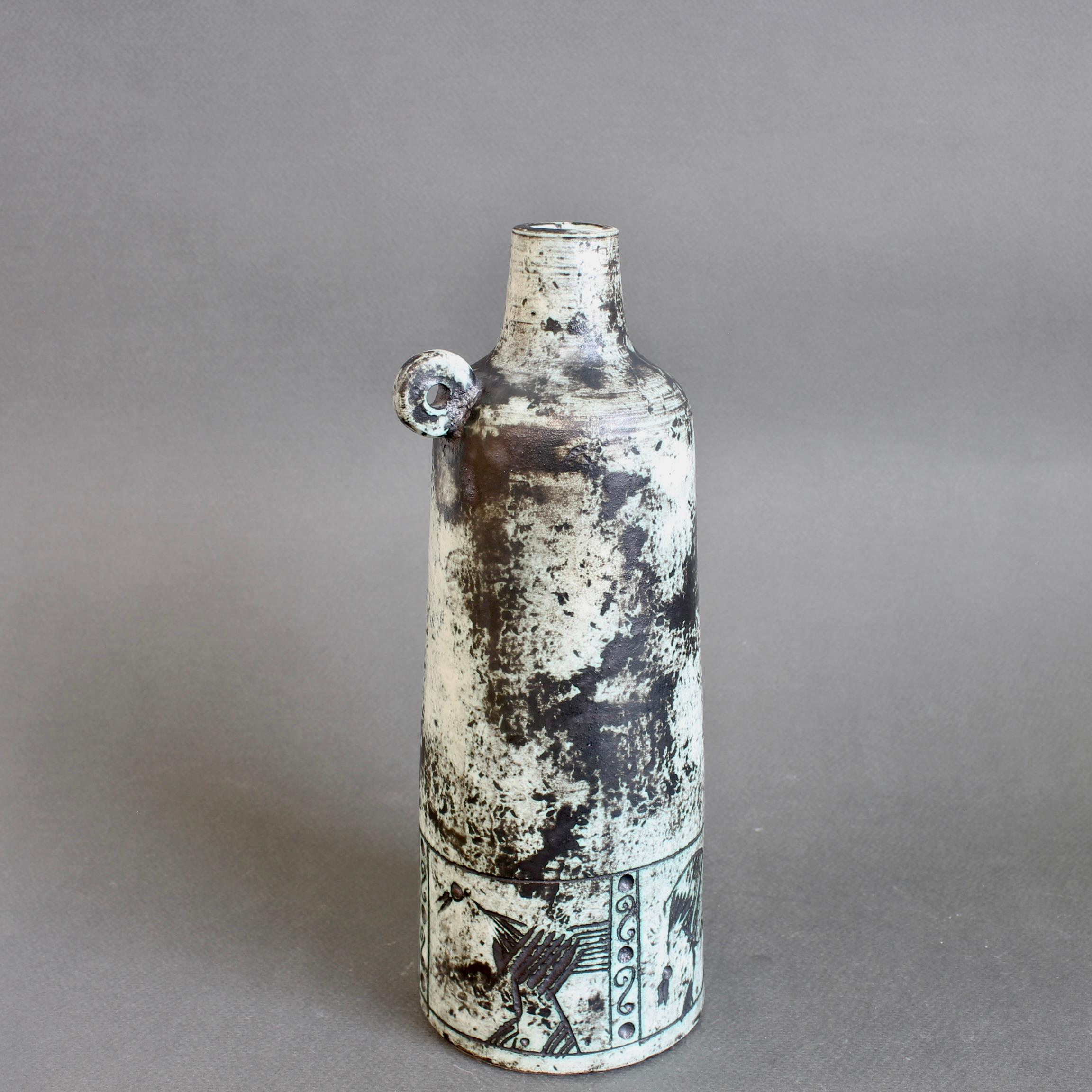 Metà XX secolo Vaso da fiori in ceramica francese di metà secolo di Jacques Blin in vendita