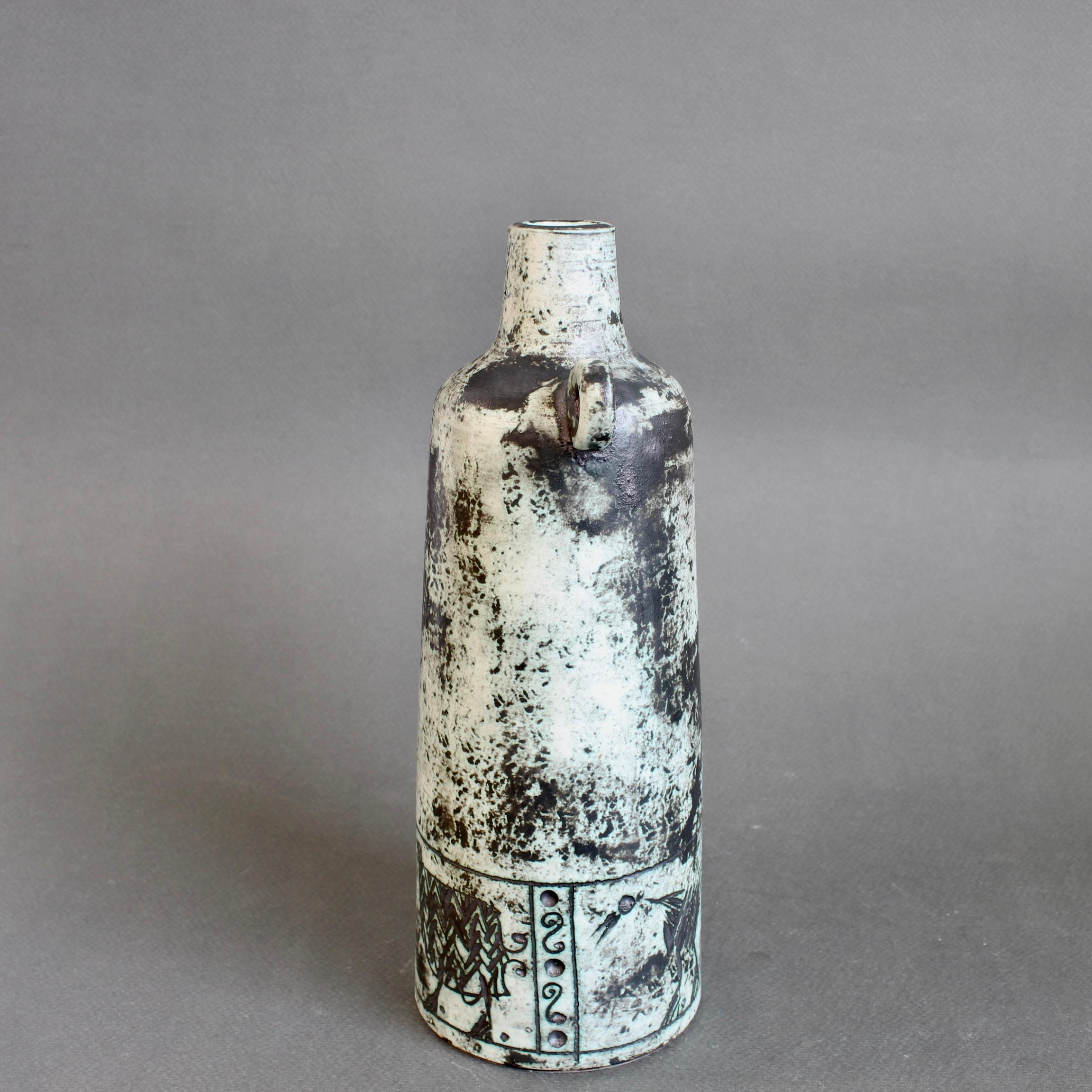 Ceramica Vaso da fiori in ceramica francese di metà secolo di Jacques Blin in vendita