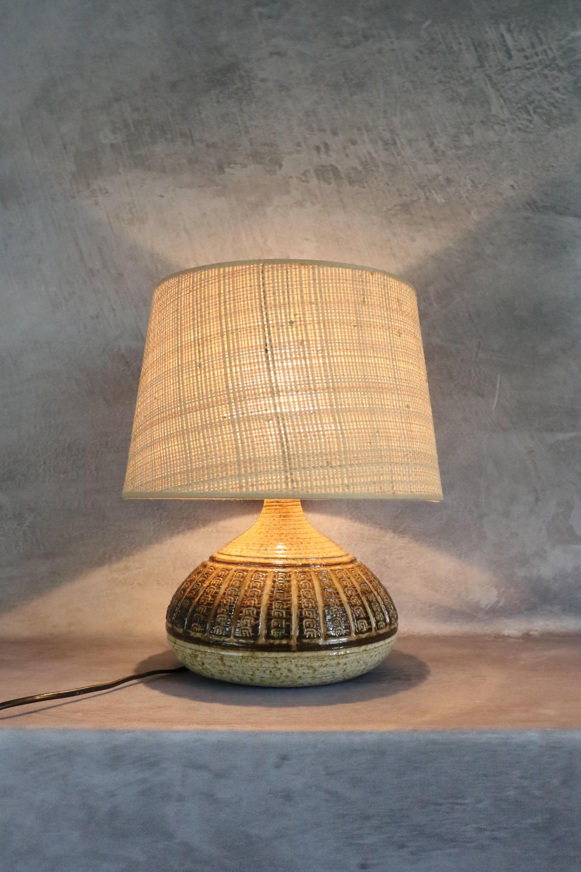 Midcentury French Ceramic Lamp by Marcel Giraud, Vallauris, 1960s Pottery For Sale 5