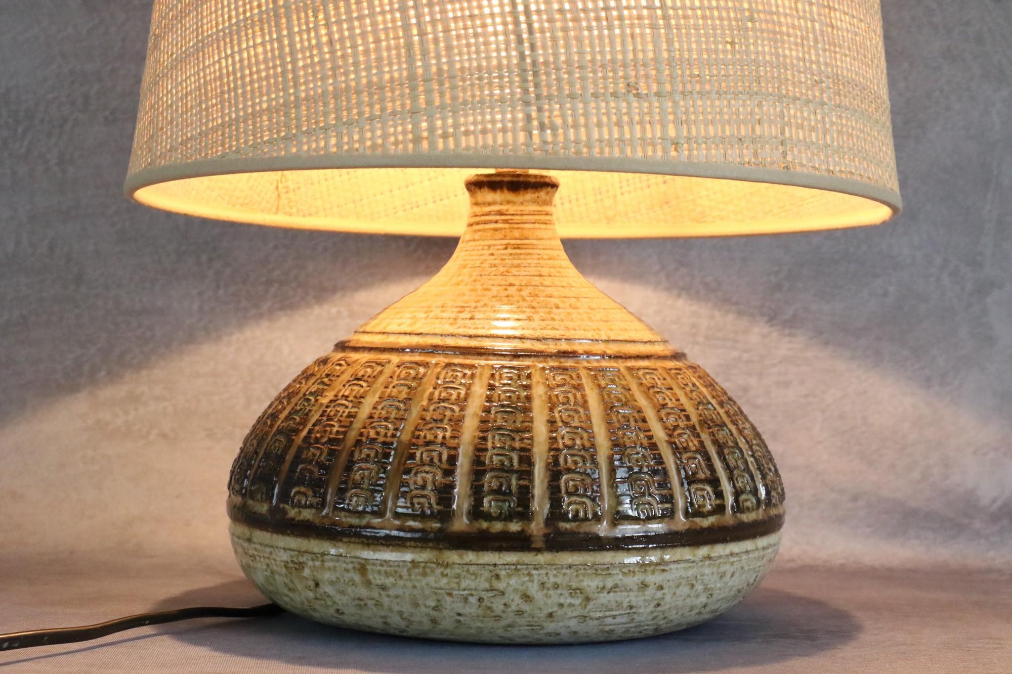 Midcentury French Ceramic Lamp by Marcel Giraud, Vallauris, 1960s Pottery For Sale 6
