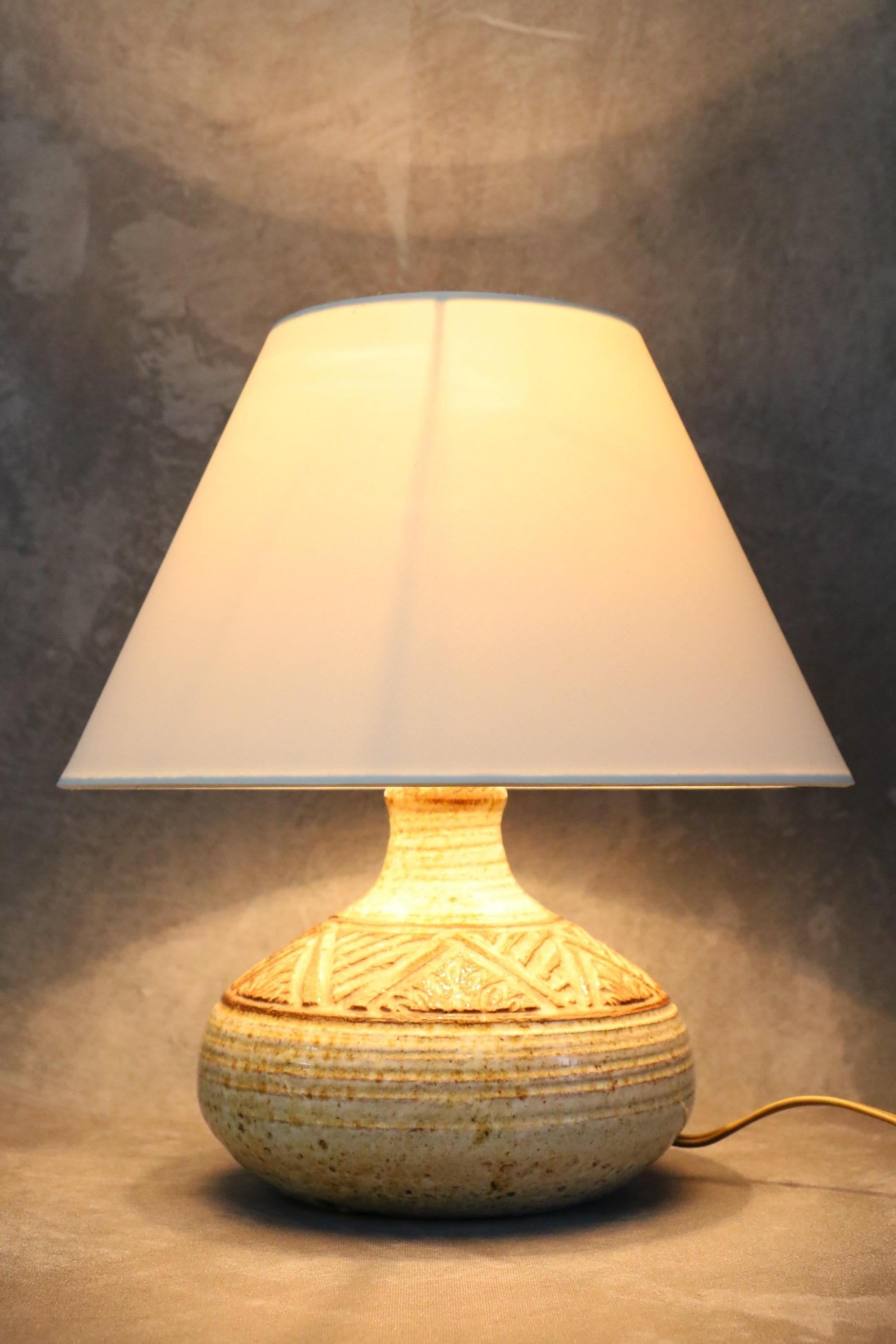 Mid-Century French Ceramic Lamp by Marcel Giraud, Vallauris, 1960s Pottery For Sale 6