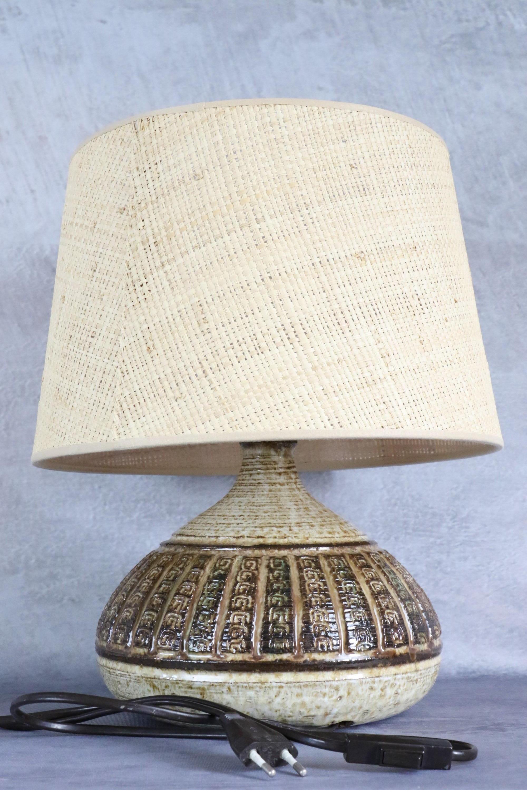 Midcentury French Ceramic Lamp by Marcel Giraud, Vallauris, 1960s Pottery For Sale 7