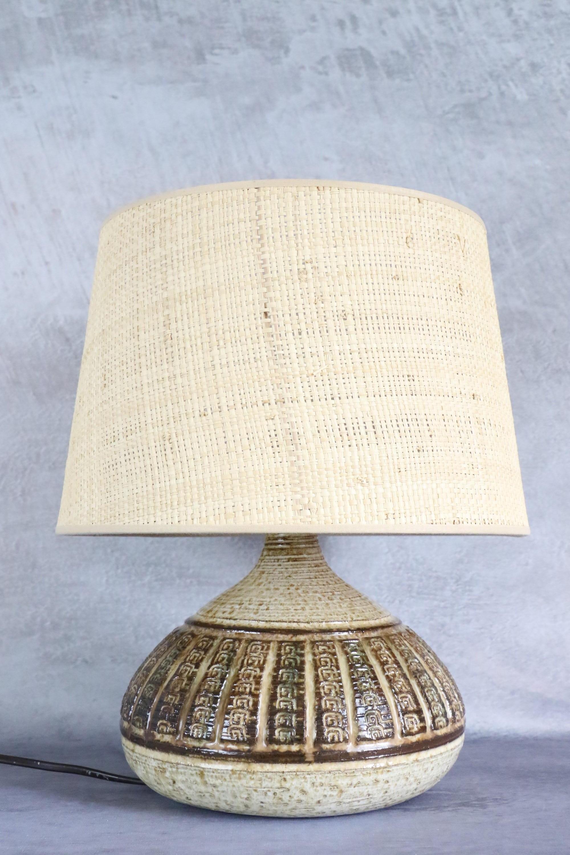 Midcentury French Ceramic Lamp by Marcel Giraud, Vallauris, 1960s Pottery For Sale 3
