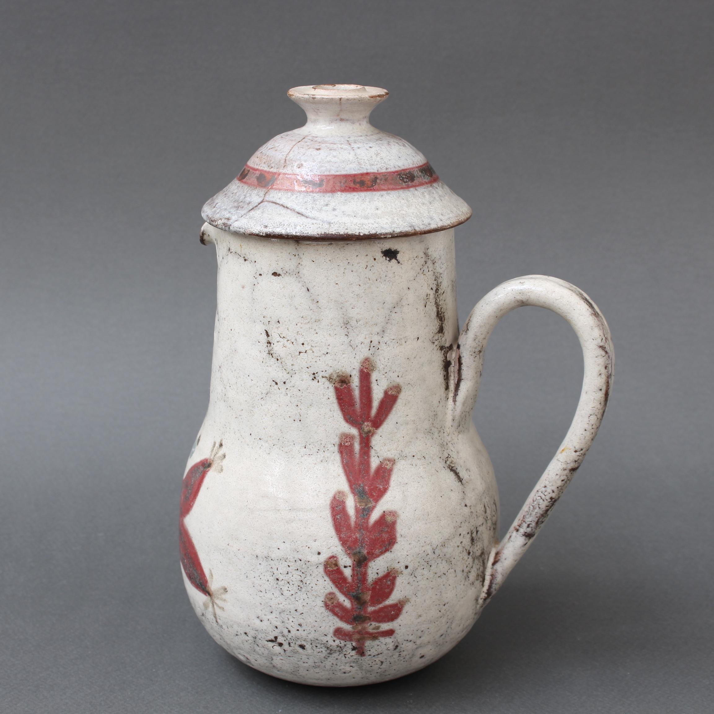 Französischer Keramikkrug mit Deckel aus der Jahrhundertmitte von Le Mûrier (um 1960) im Angebot 4