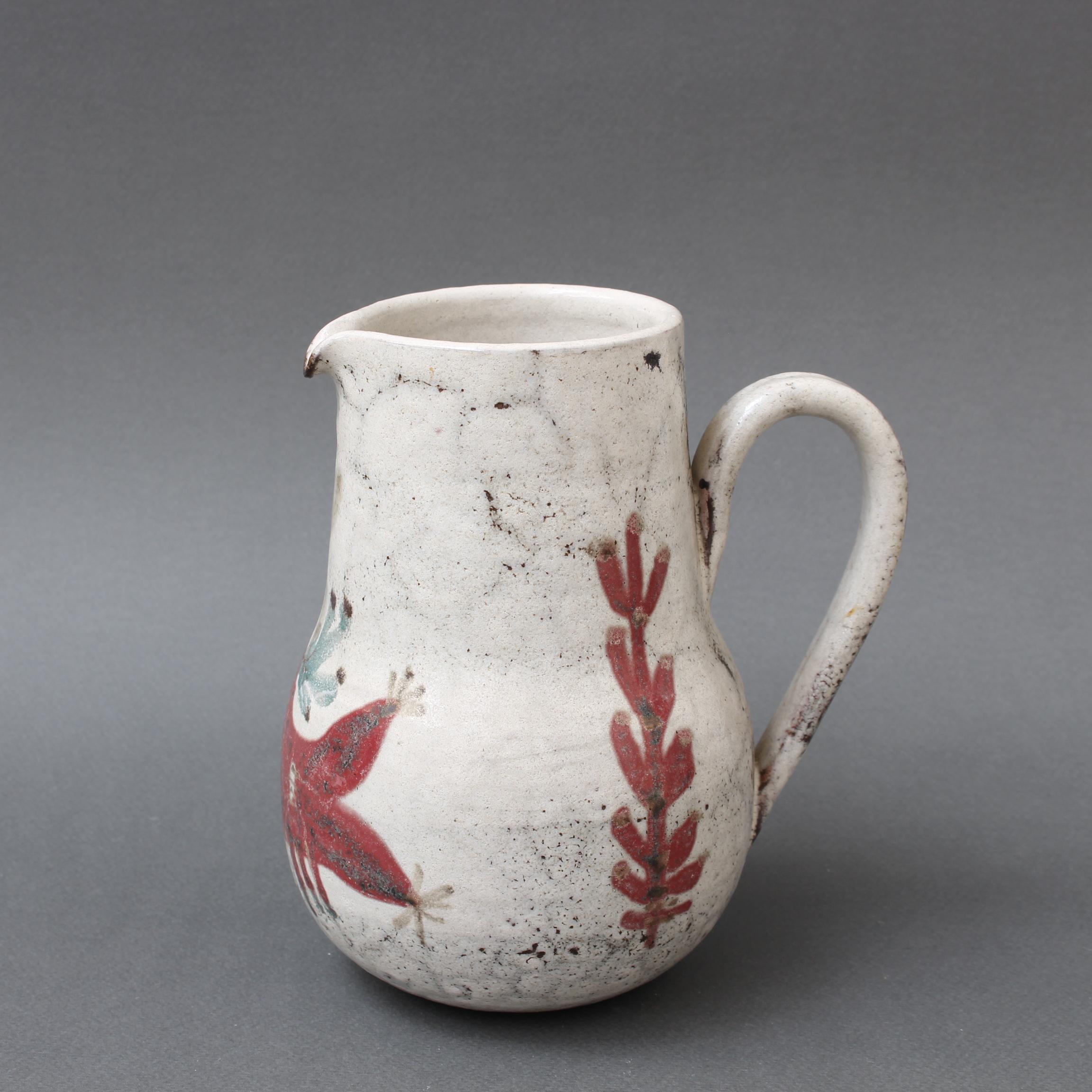 Französischer Keramikkrug mit Deckel aus der Jahrhundertmitte von Le Mûrier (um 1960) im Zustand „Gut“ im Angebot in London, GB