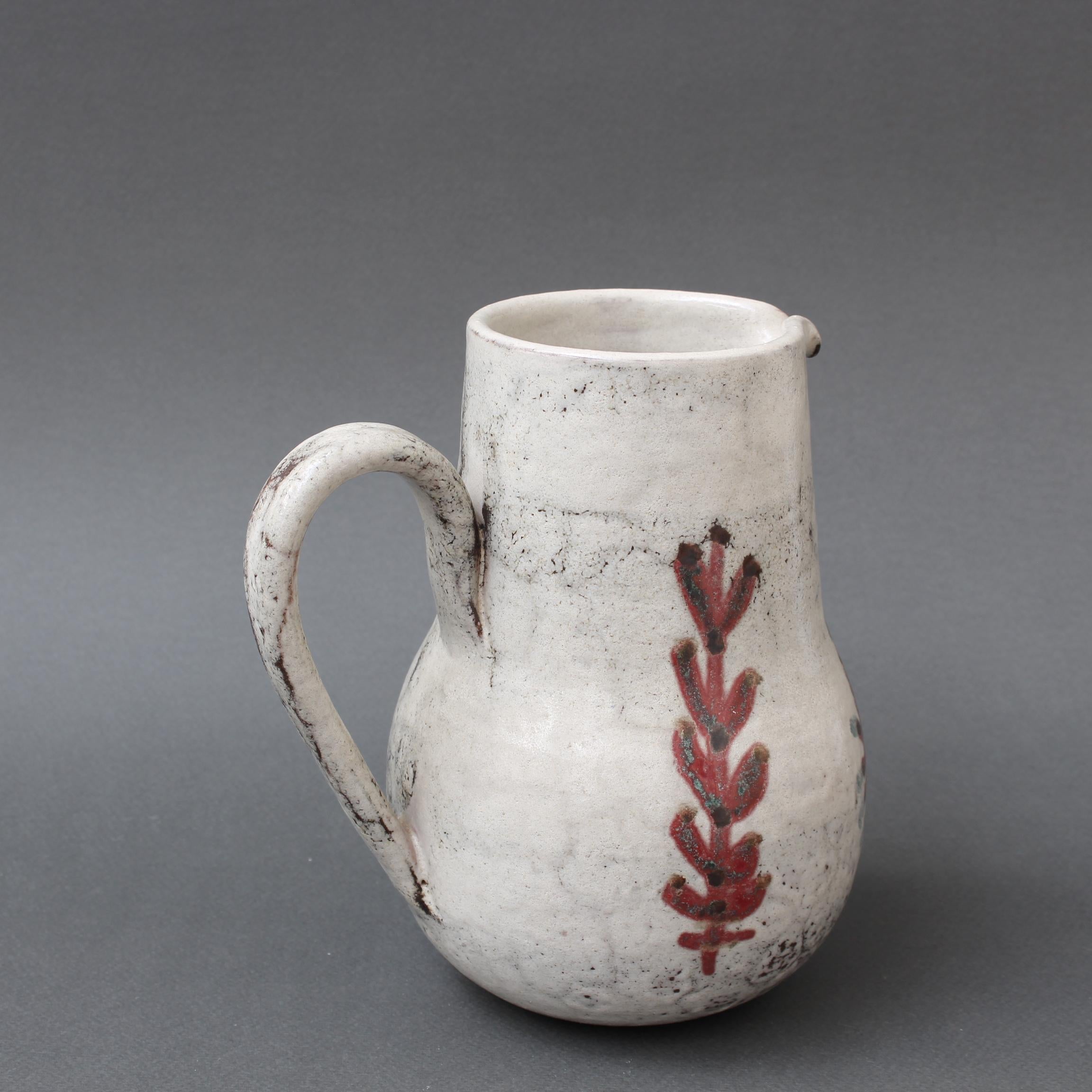 Midcentury French Ceramic Lidded Pitcher by Le Mûrier, 'circa 1960s' For Sale 1