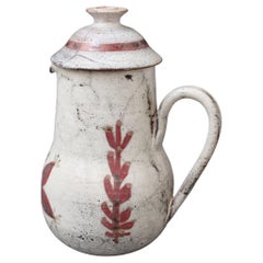Midcentury French Ceramic Lidded Pitcher by Le Mûrier, 'circa 1960s'