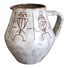 Mid-Century French Ceramic Pitcher by Alexandre Kostanda (circa 1960s)